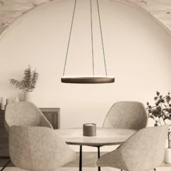 Stars of Light LED-Hängelampe Trabuco, braun, Ø 80 cm CCT