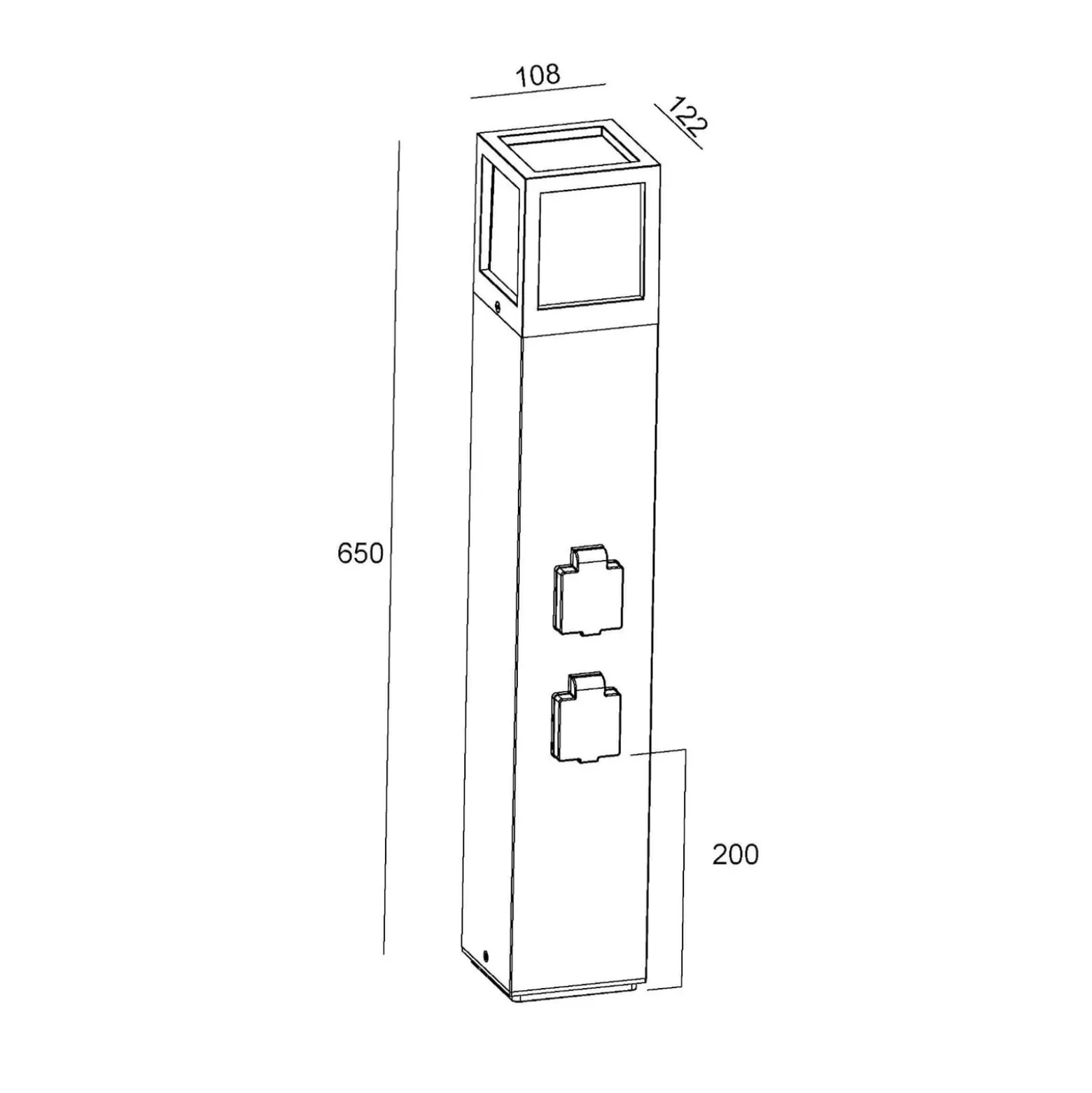 Steckdosensäule Facado Socket, Höhe 65 cm