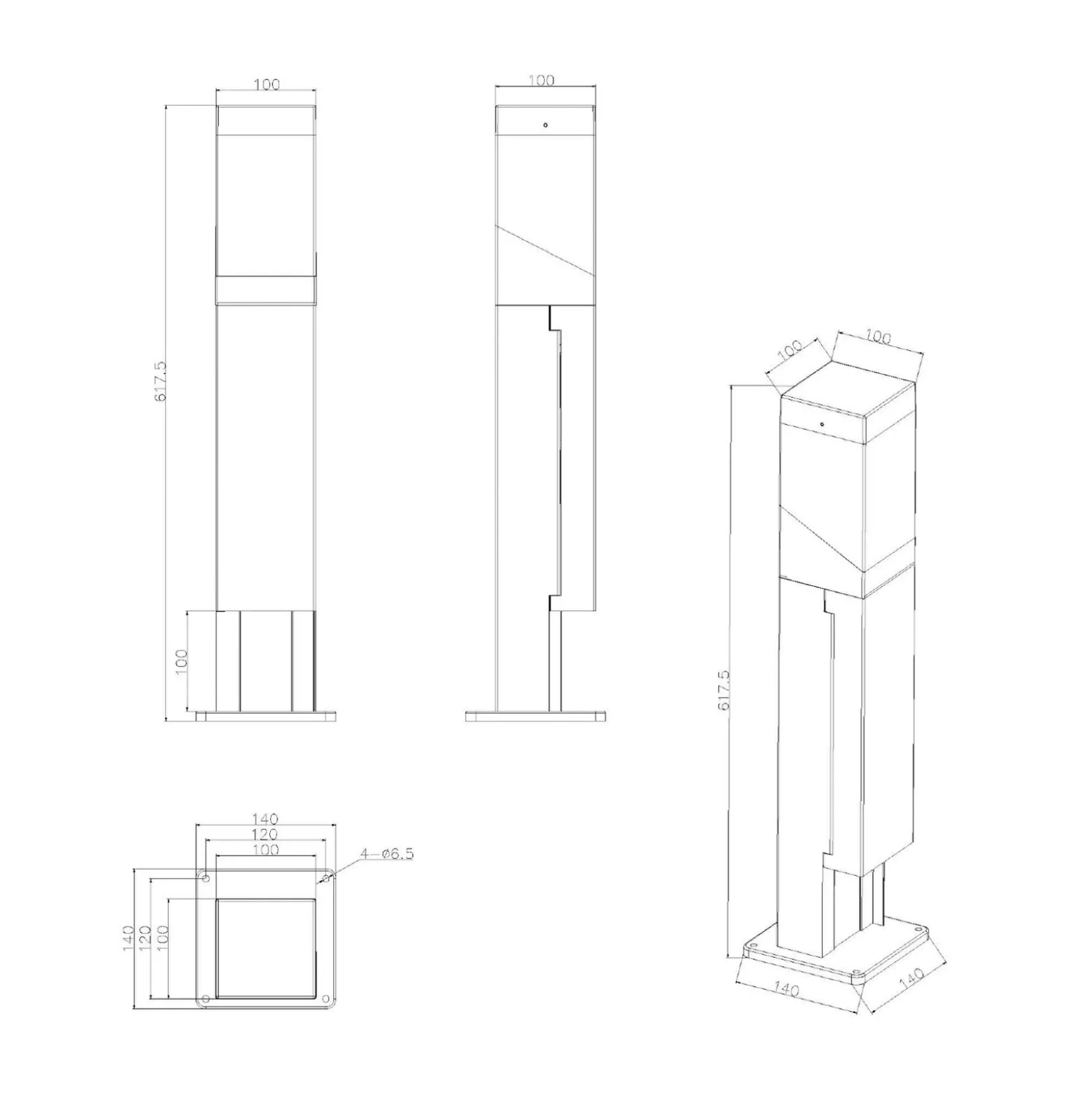 Steckdosensäule Kukui Puka mit E27-Fassung