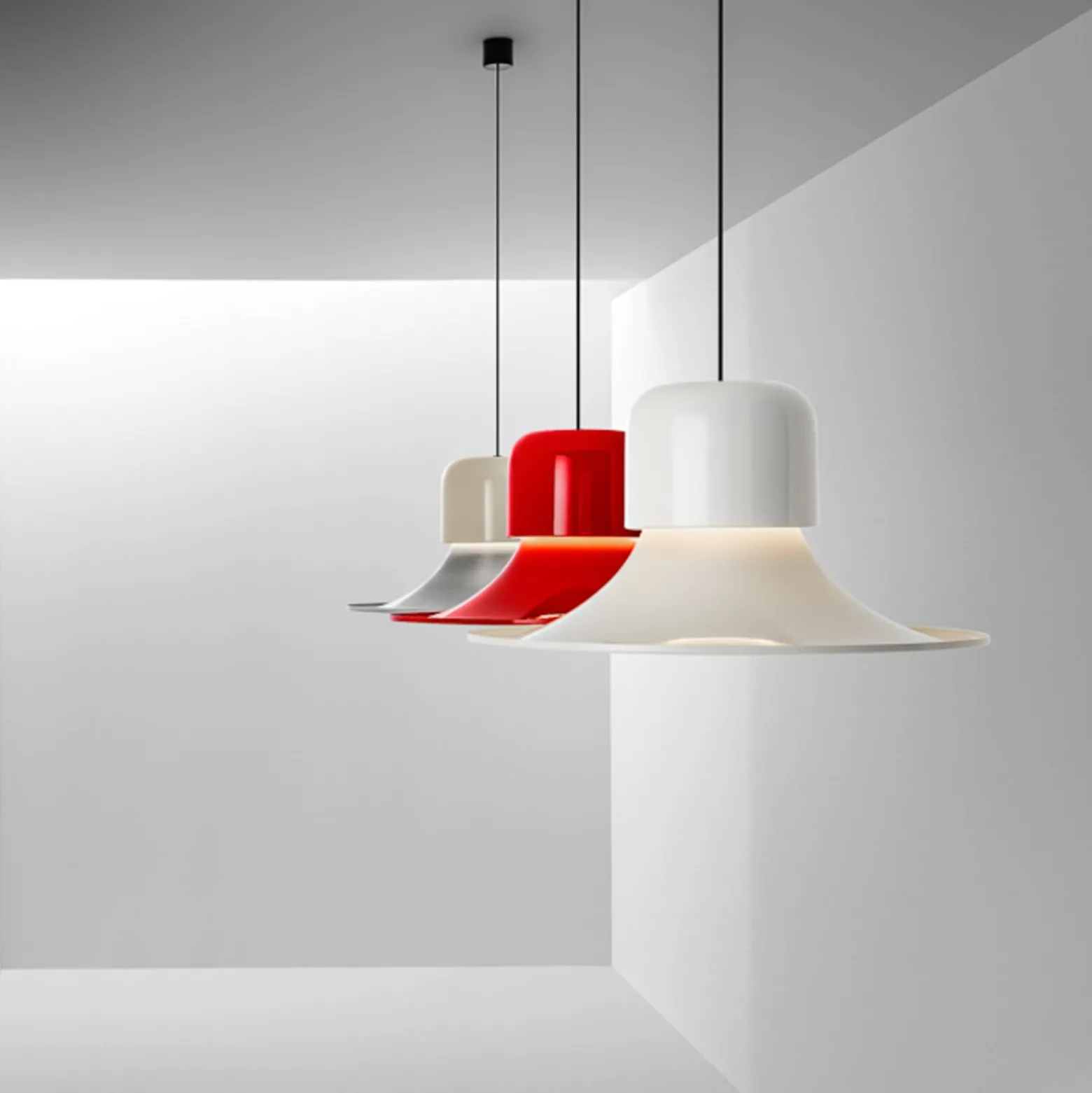 Stilnovo Campana LED-Hängeleuchte, DALI-Push, rot
