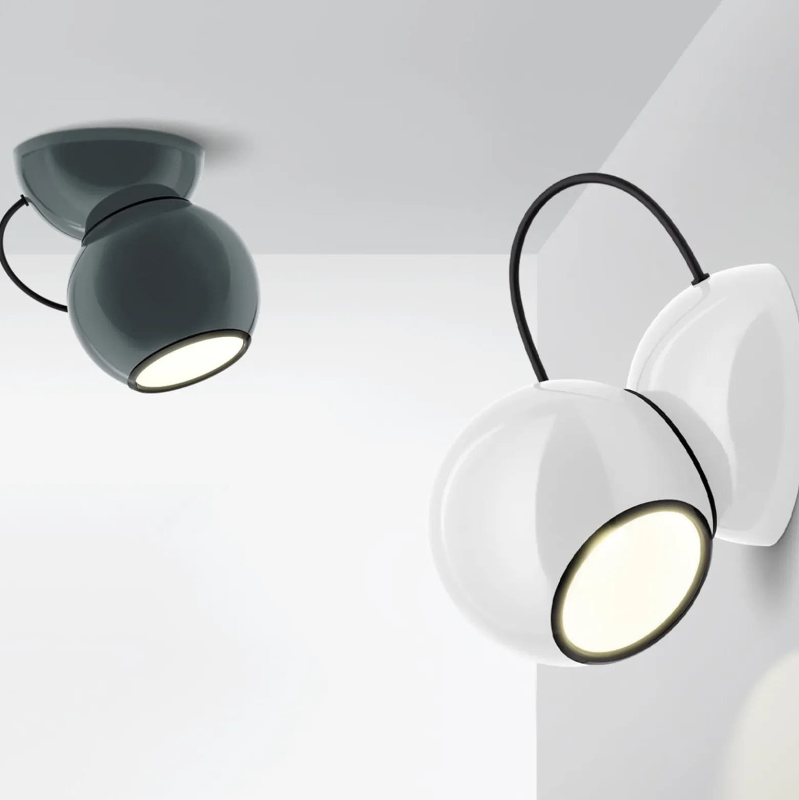Stilnovo Gravitino LED-Deckenlampe drehbar grau