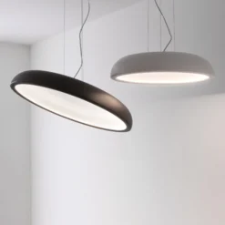 Stilnovo Reflexio LED-Hängeleuchte, Ø46cm, schwarz