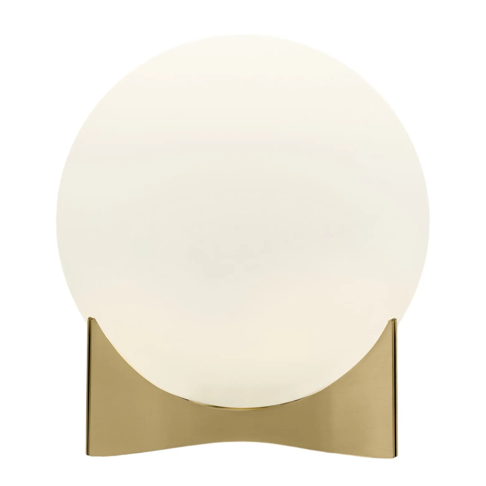 Terzani Tischleuchte Oscar, messingfarben, Ø 20 cm, Opalglas