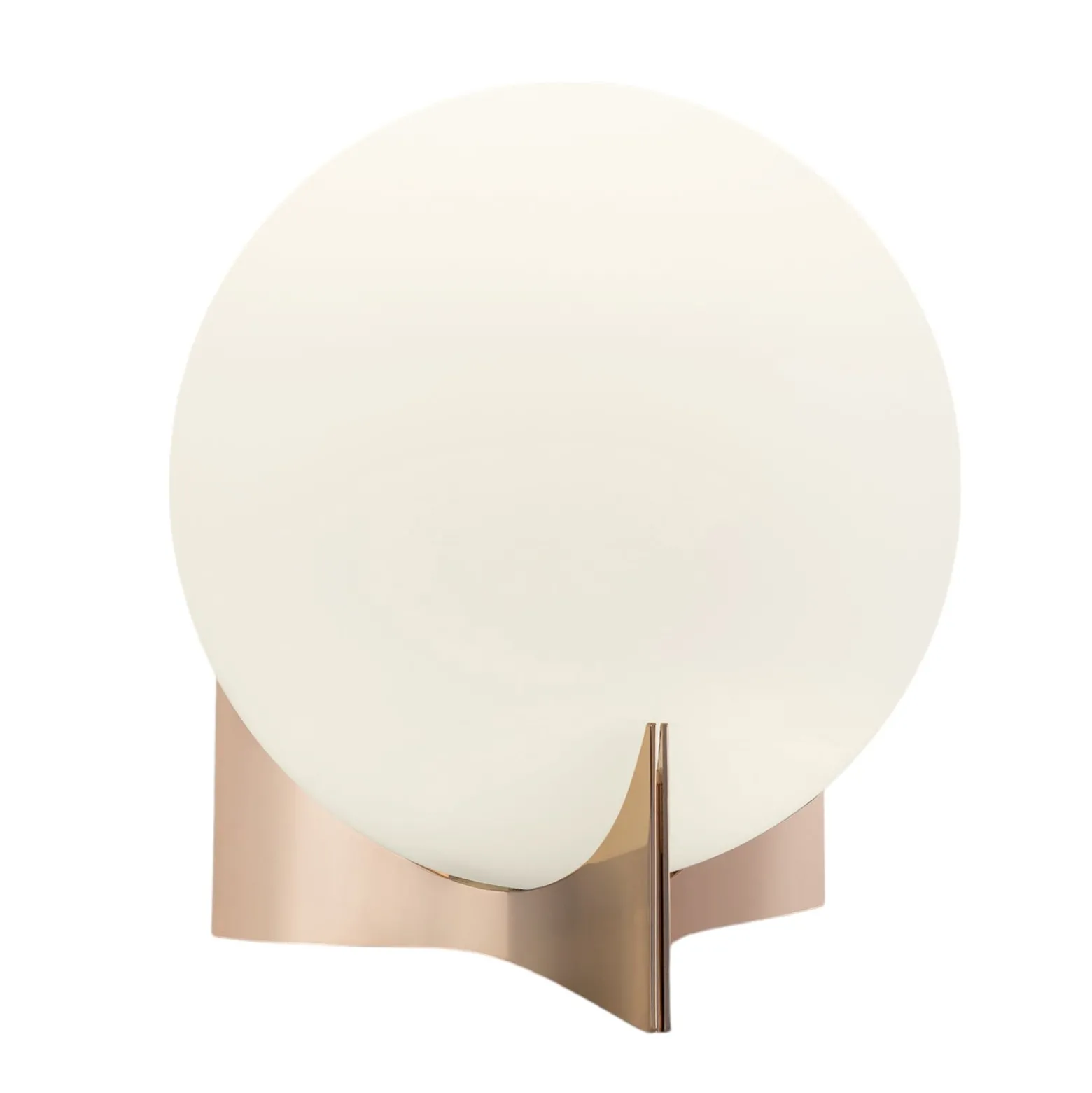 Terzani Tischleuchte Oscar, roségold, Ø 20 cm, Opalglas