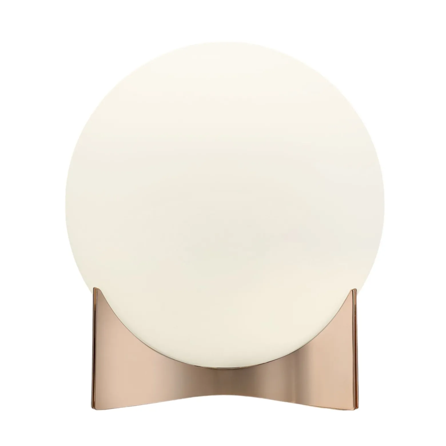 Terzani Tischleuchte Oscar, roségold, Ø 20 cm, Opalglas