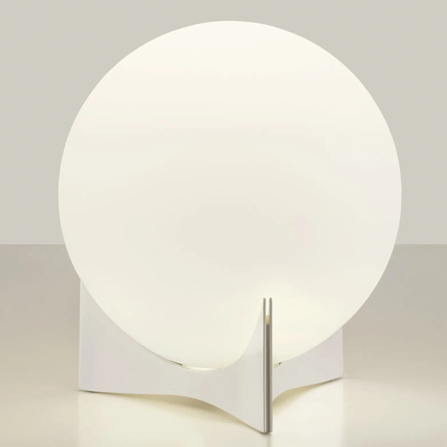 Terzani Tischleuchte Oscar, weiß, Ø 20 cm, Glas