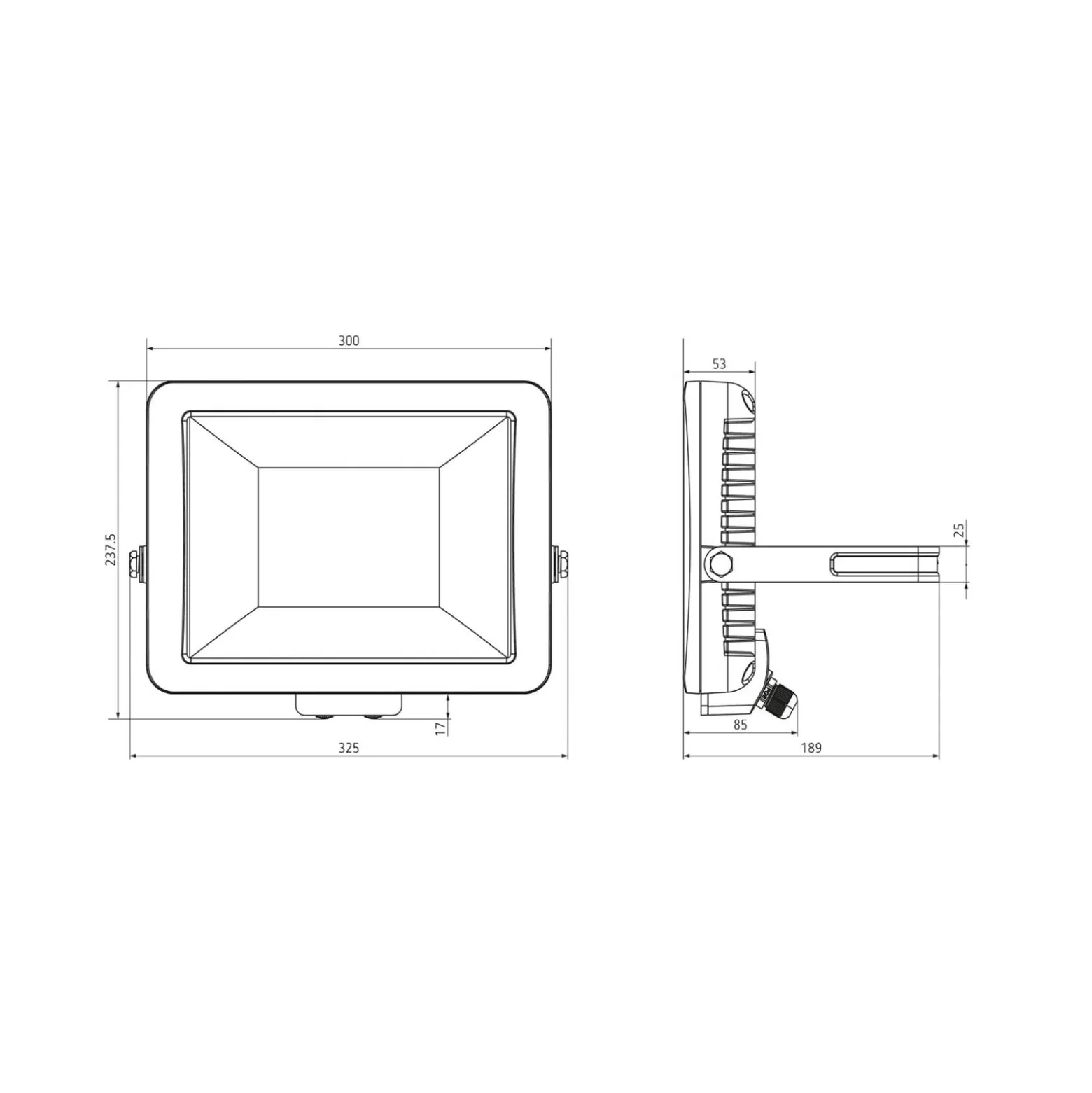 Theben LED-Außenstrahler theLeda B100L W, weiß, 3000K, 100 W