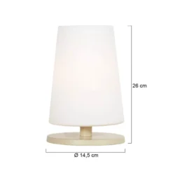 Tischlampe Ancilla, creme, Höhe 26 cm, Metall, Glas, E27
