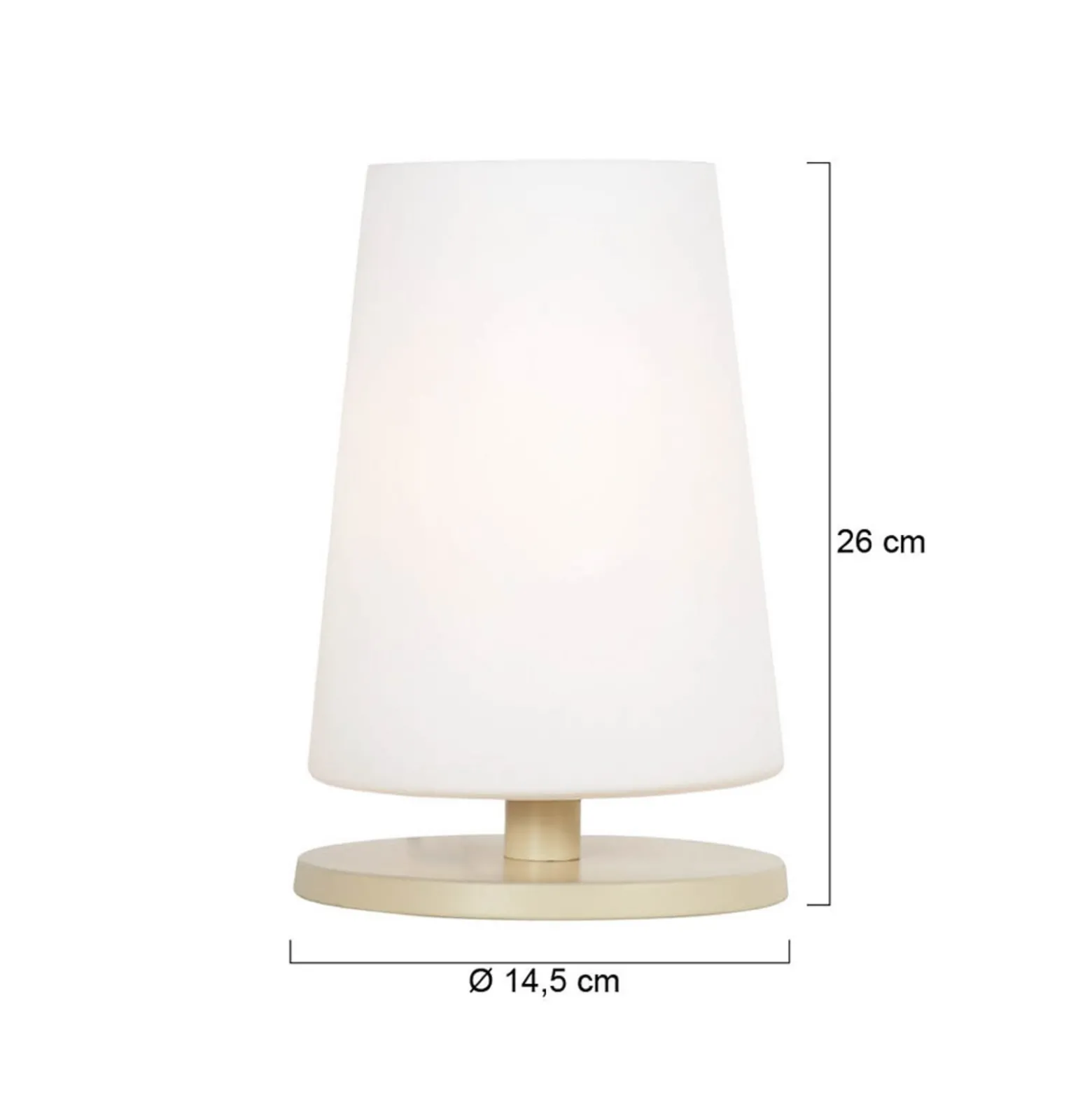 Tischlampe Ancilla, creme, Höhe 26 cm, Metall, Glas, E27