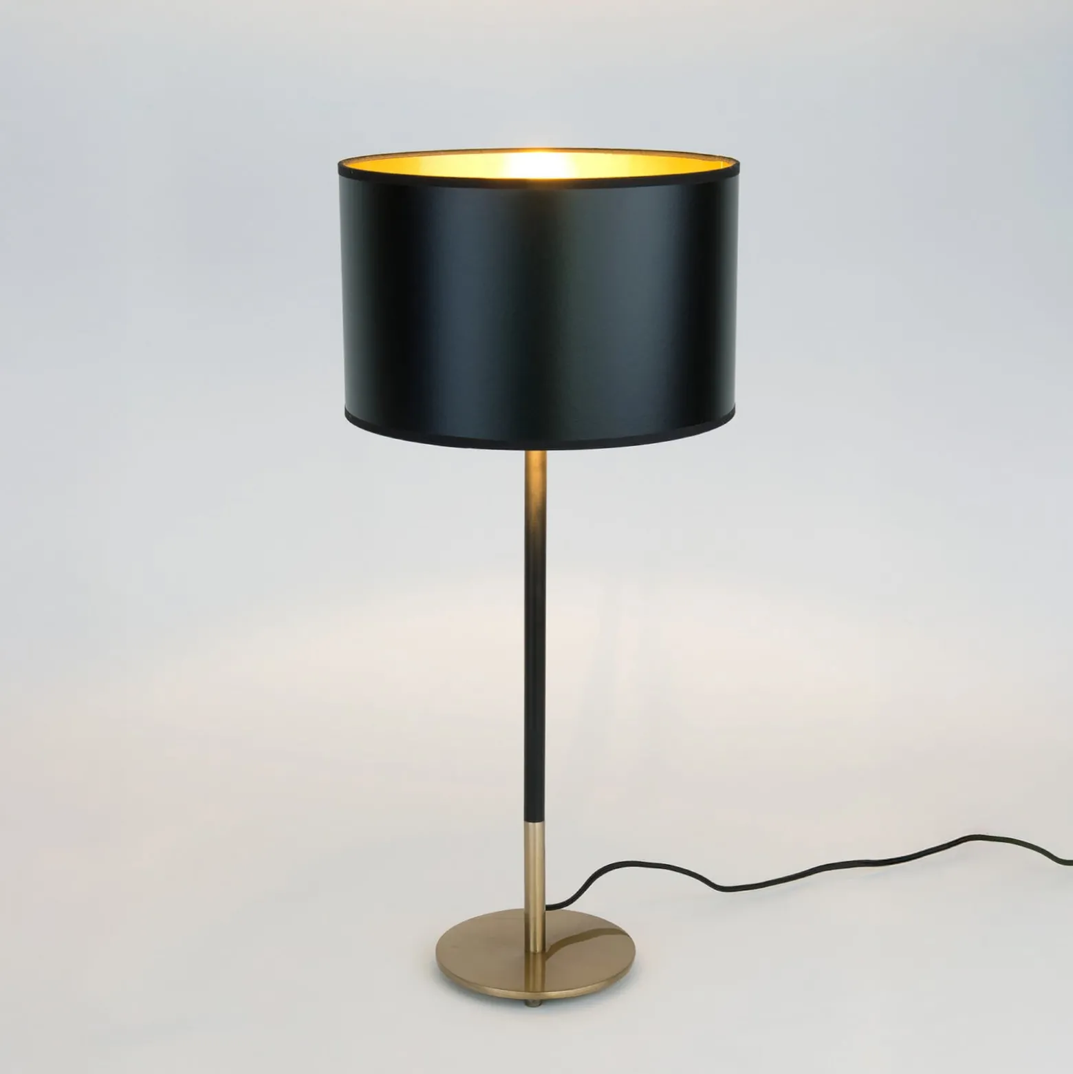 Tischlampe ENZIO, schwarz/gold, Höhe 59 cm Metall/Kunststoff