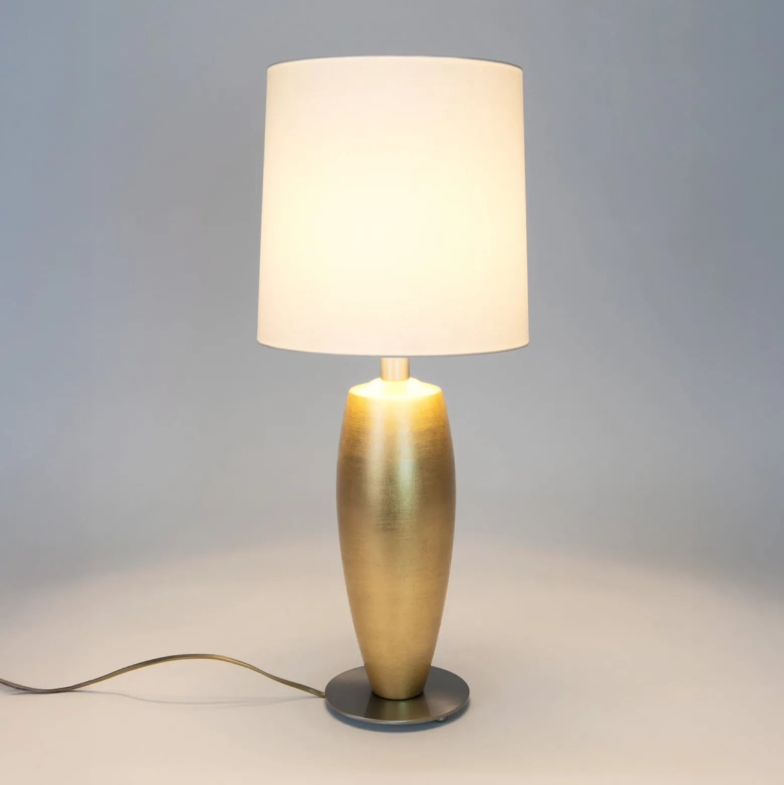 Tischlampe OMEGA SOTTILE, gold/weiß, Höhe 68 cm, Keramik E27