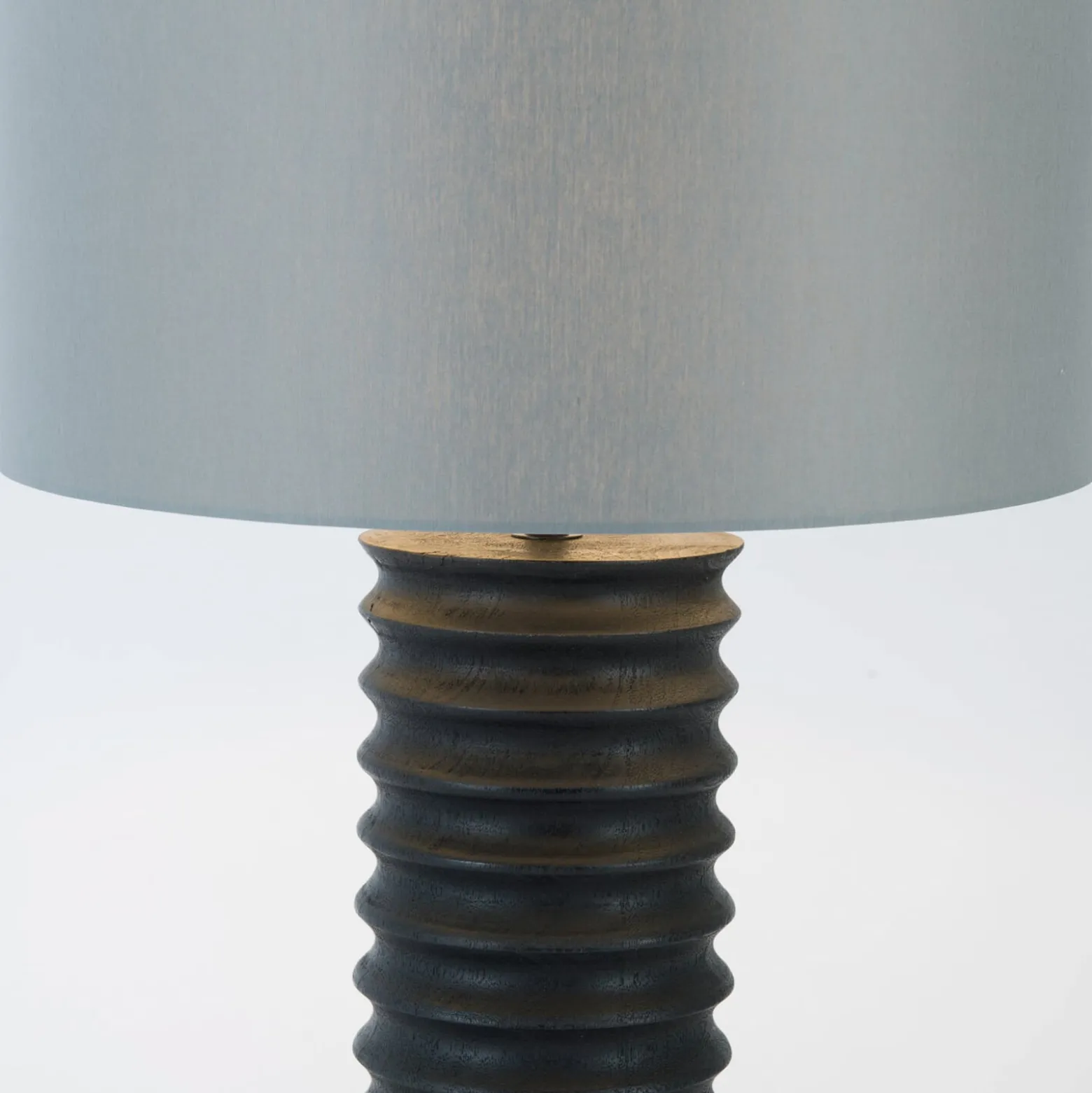 Tischleuchte BENEDETTO, schwarz/grau, Höhe 65 cm Holz/Chintz