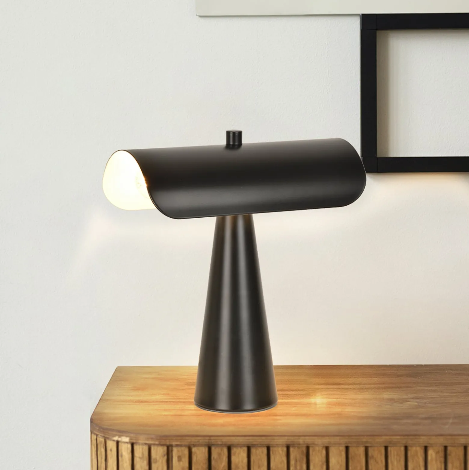 Tischleuchte Billie, schwarz matt, 30 cm, Metall