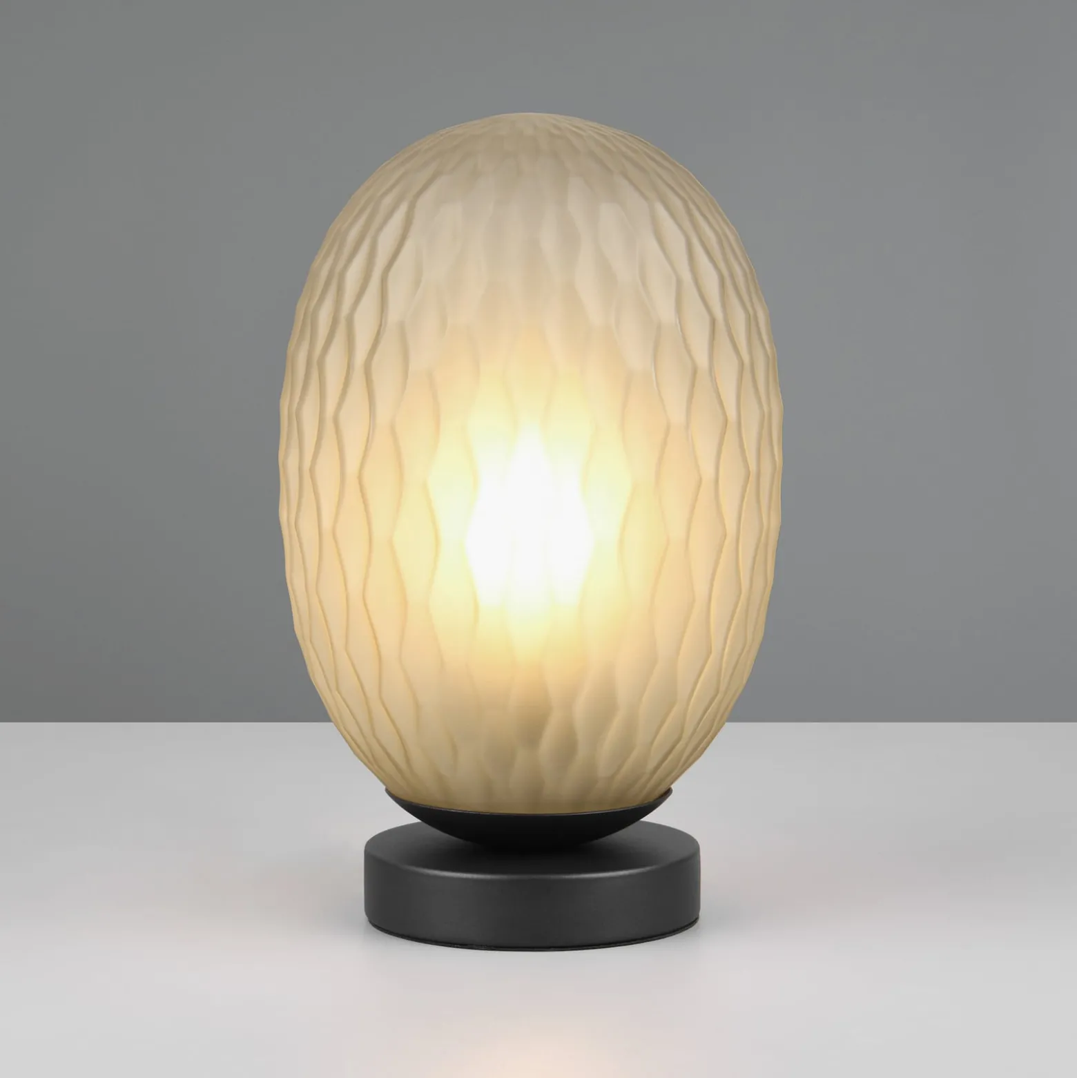 Tischleuchte Facette, grün, Höhe 29 cm, Glas, E27