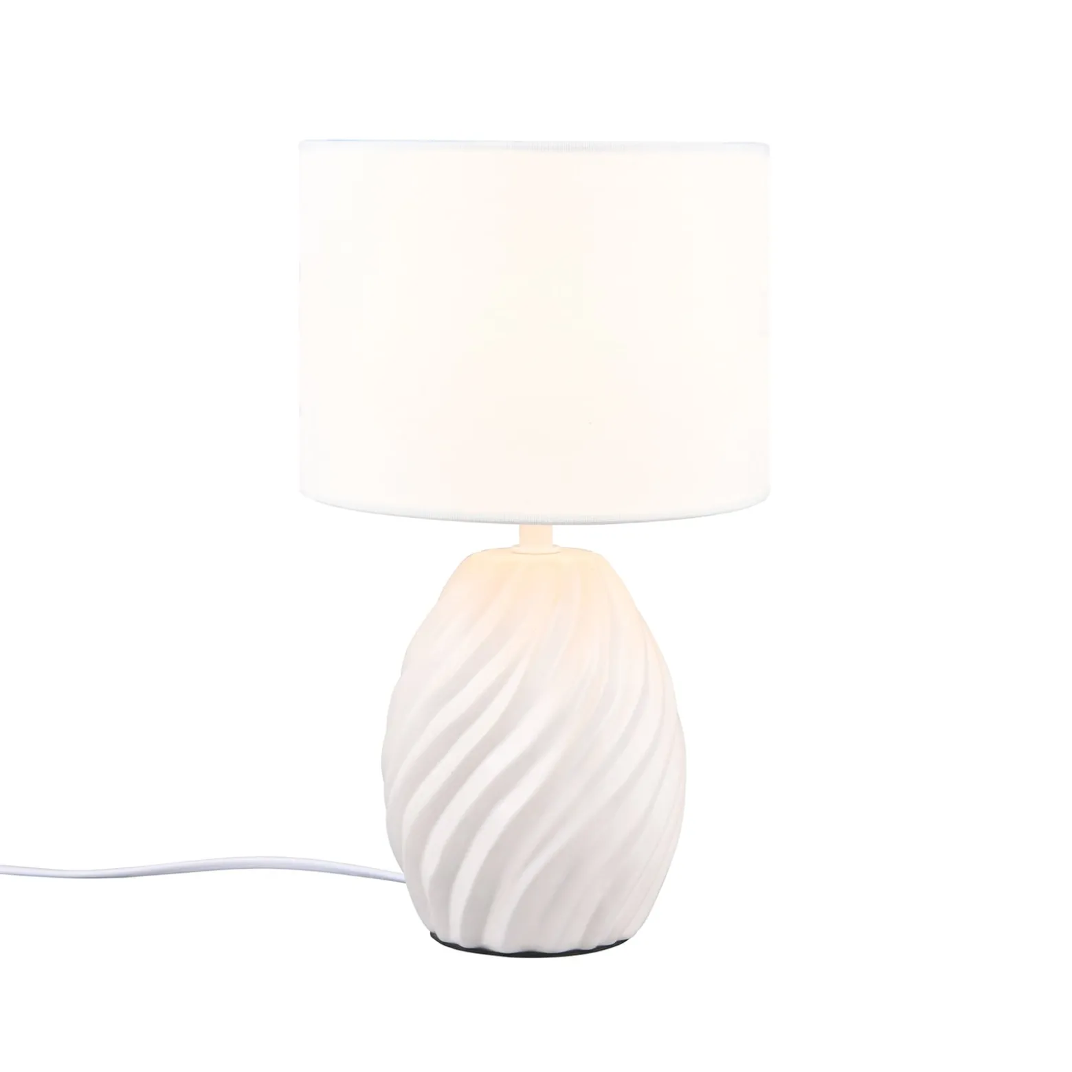 Tischleuchte Melva, weiß matt, Ø 18 cm, Keramik, E14