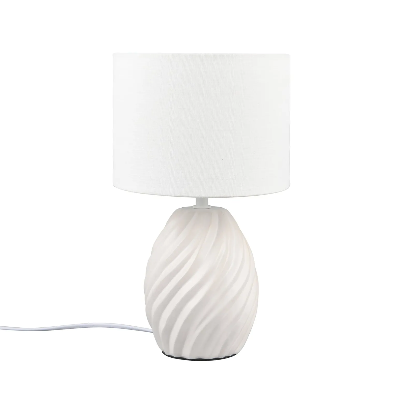 Tischleuchte Melva, weiß matt, Ø 18 cm, Keramik, E14