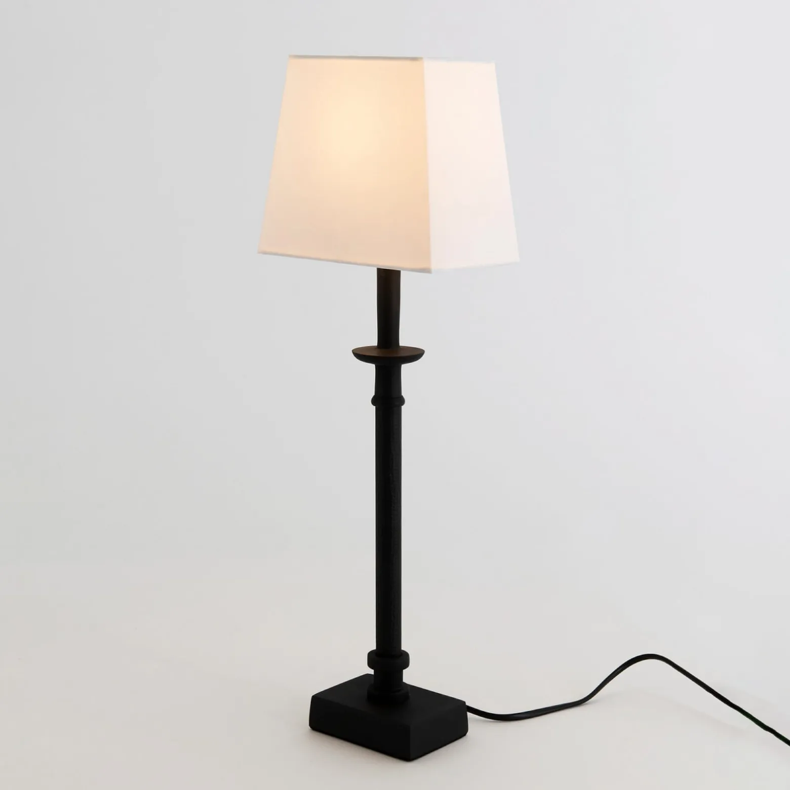 Tischleuchte PALMARIA, schwarz/weiß, Höhe 52 cm, Metall, E14