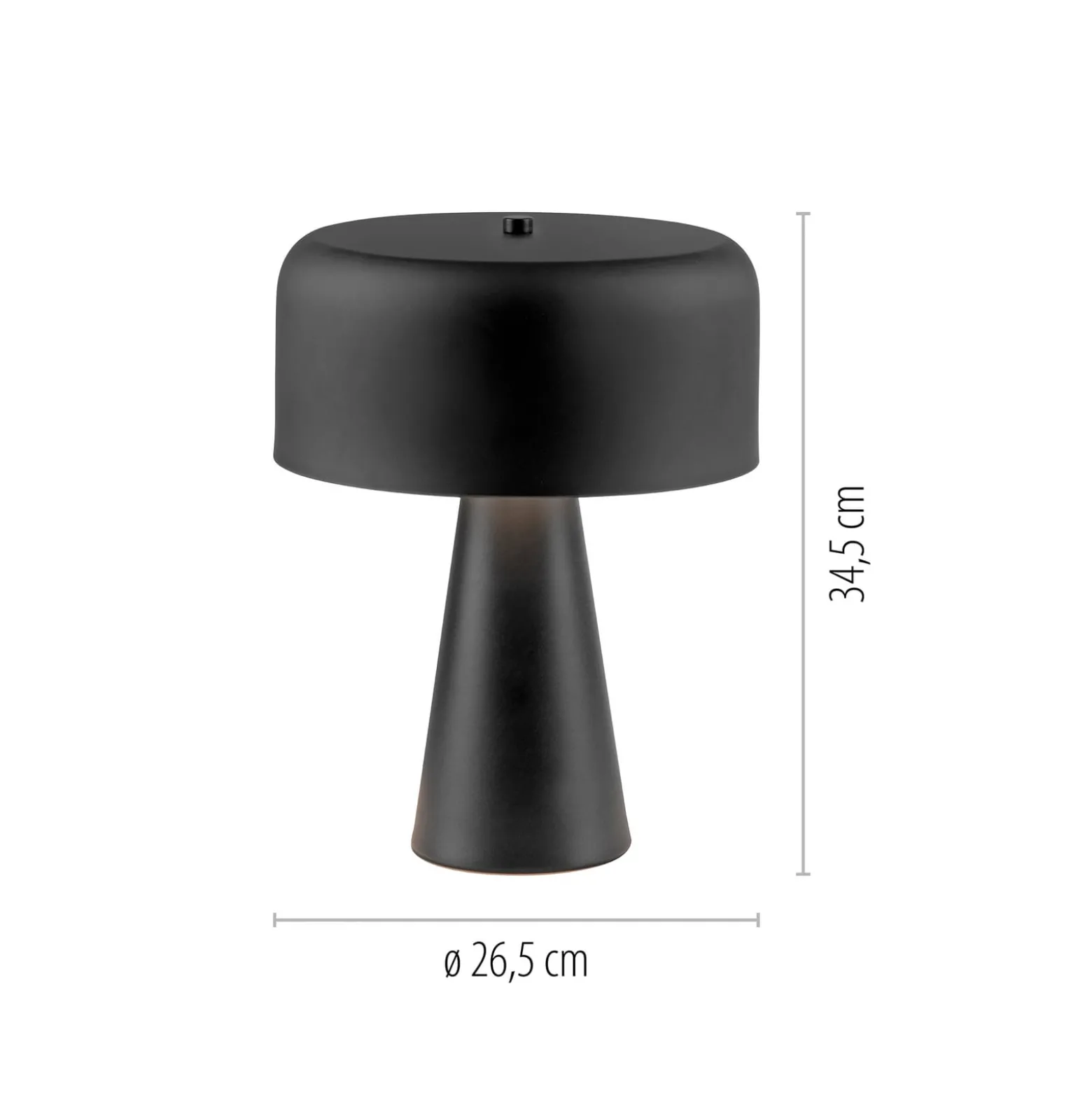 Tischleuchte PENTO, schwarz, Höhe 35 cm, Metall, E27