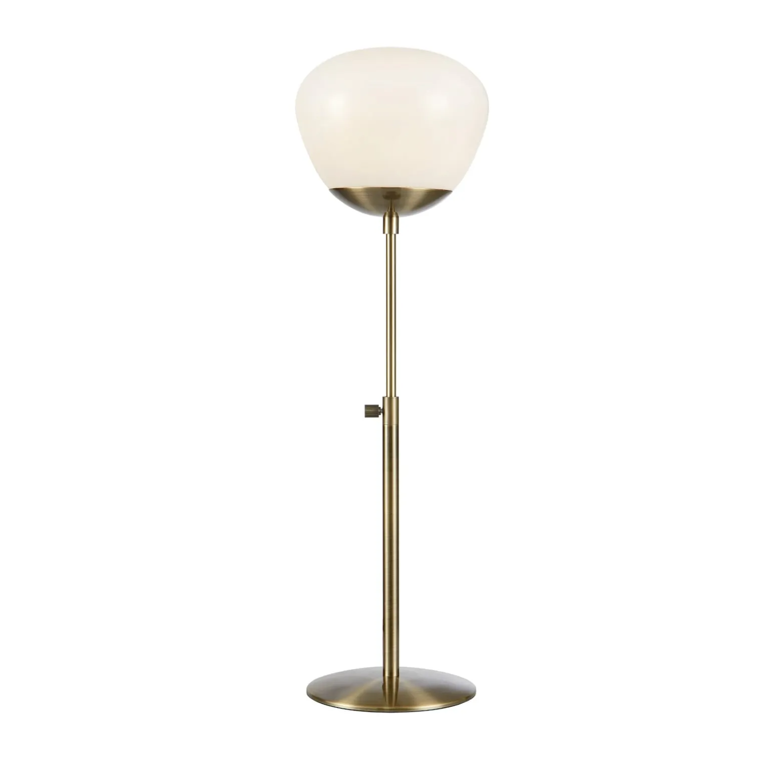Tischleuchte Rise, Höhe 60 cm, messing antik, Eisen, Glas