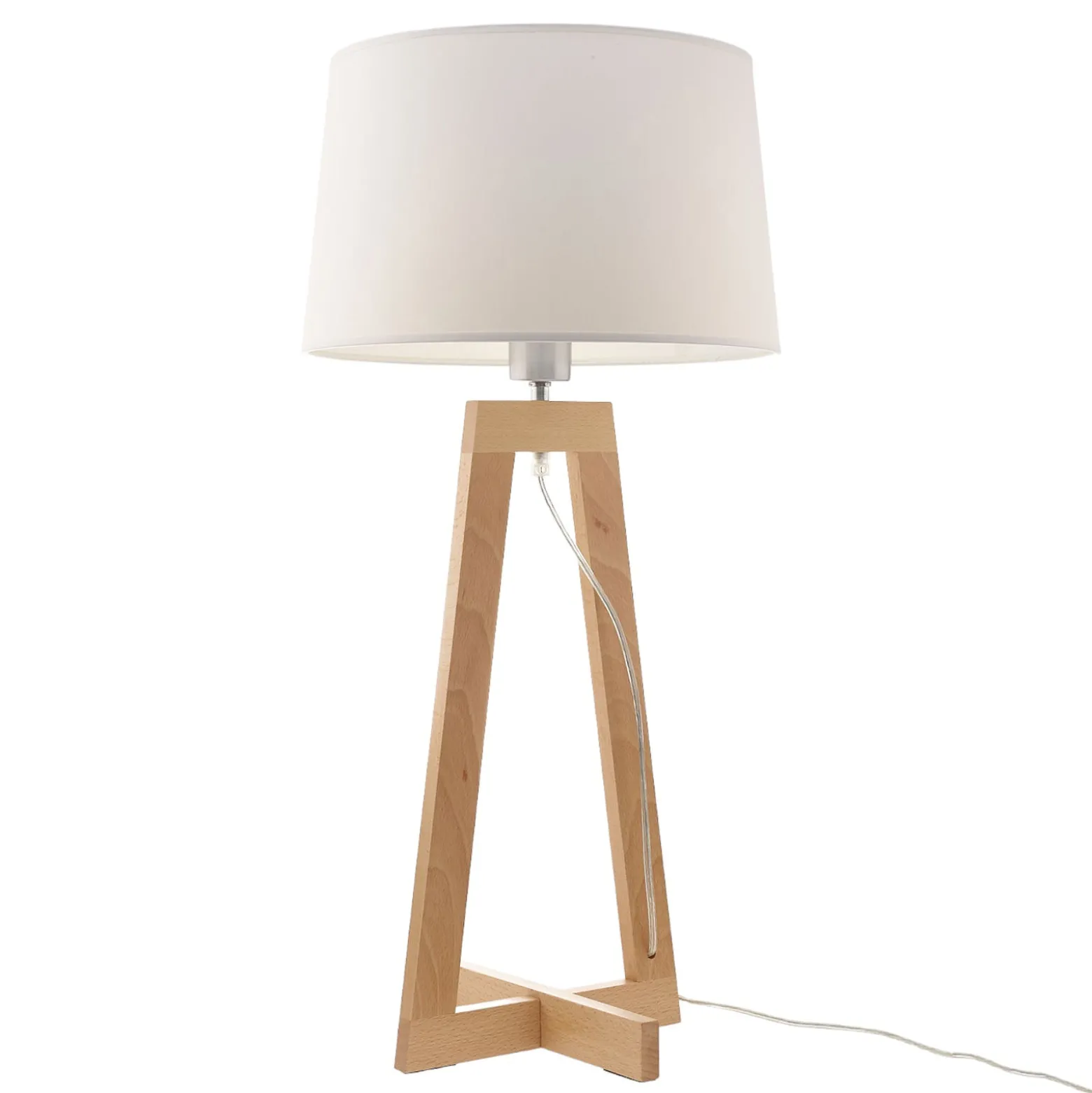 Tischleuchte Sacha LT aus Textil und Holz