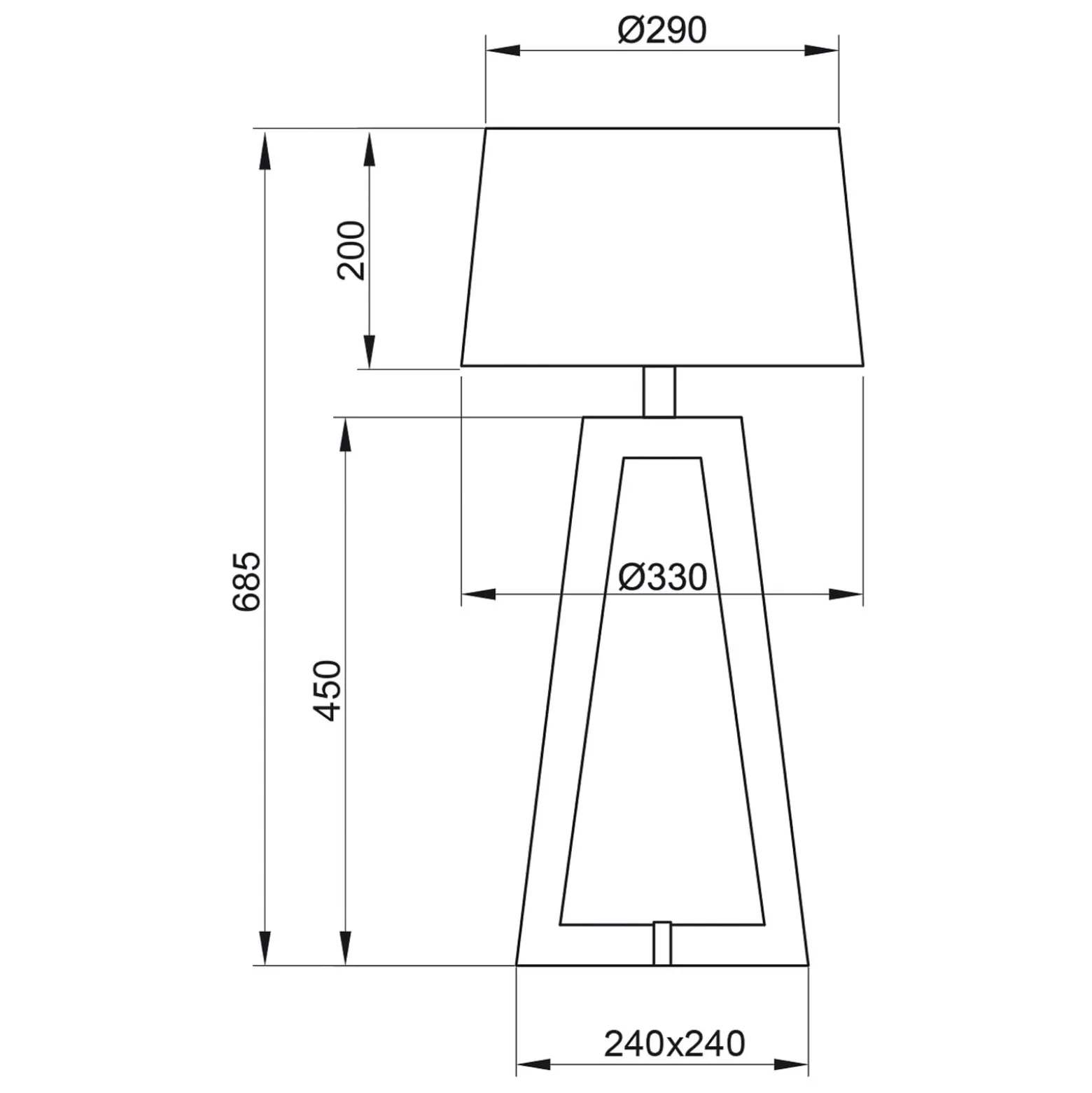 Tischleuchte Sacha LT aus Textil und Holz