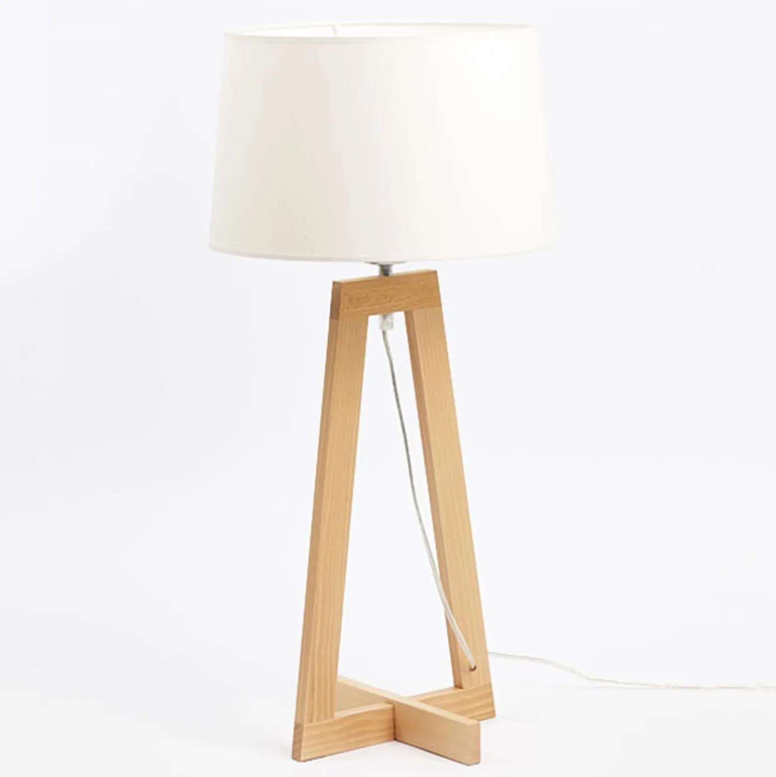 Tischleuchte Sacha LT aus Textil und Holz