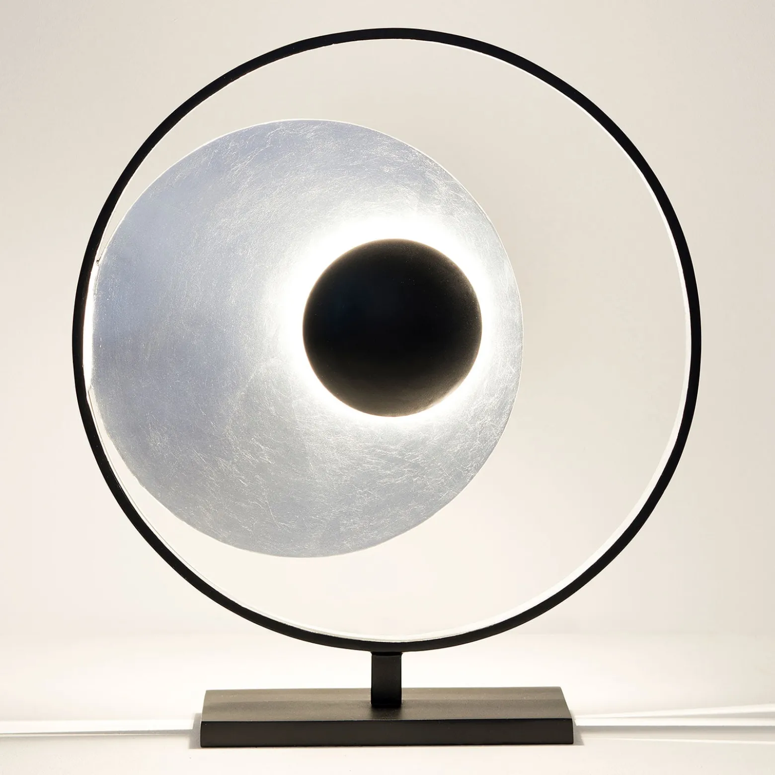 Tischleuchte Satellite in Silber-Schwarz Höhe 58cm