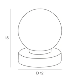 Tischleuchte Seventy, aluminiumfarben Höhe 15 cm Metall/Glas