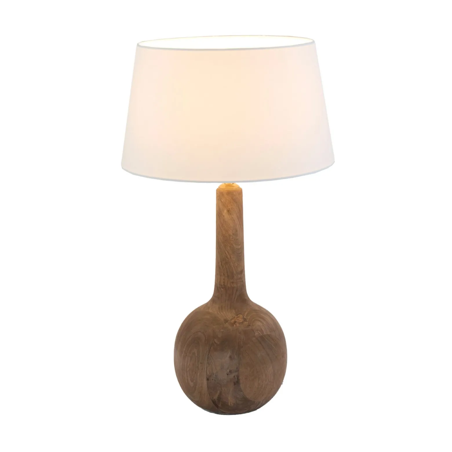 Tischleuchte VEZZANA, natur/écru, Höhe 47 cm, Mangoholz, E27