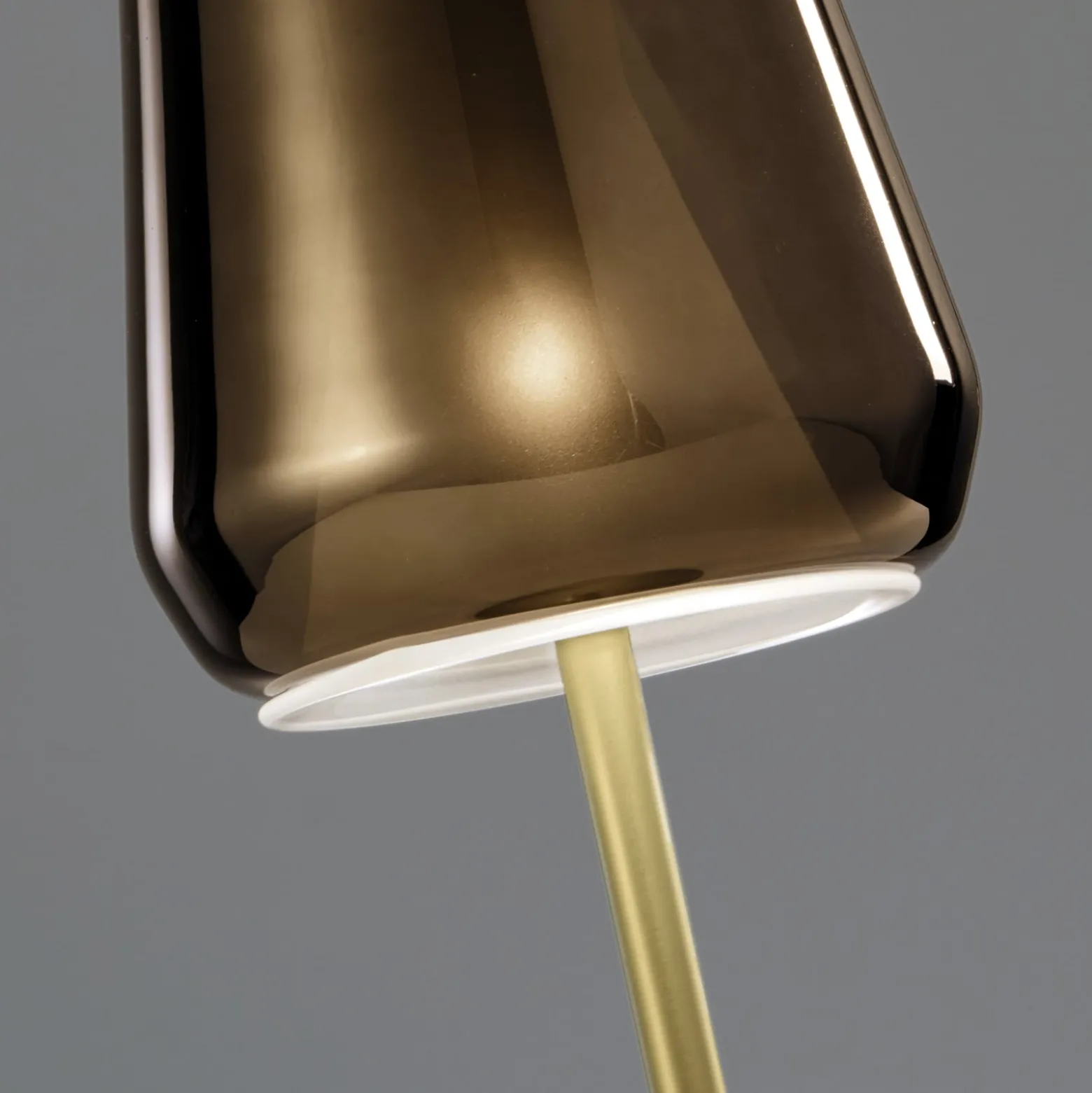 Tischleuchte X-Ray, bronzefarben/goldfarben, Höhe 39 cm Glas