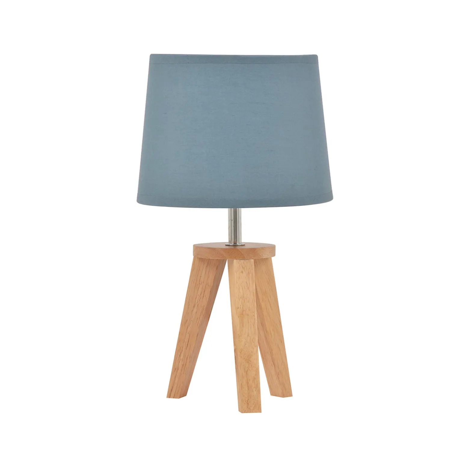 Tischleuchte Yoga, petrol/holz hell, 34 cm, Baumwolle/Holz