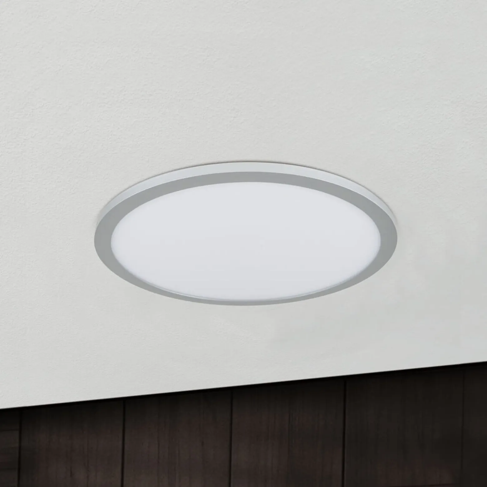 Titanfarbene LED-Deckenlampe Aria, dimmbar - 40 cm