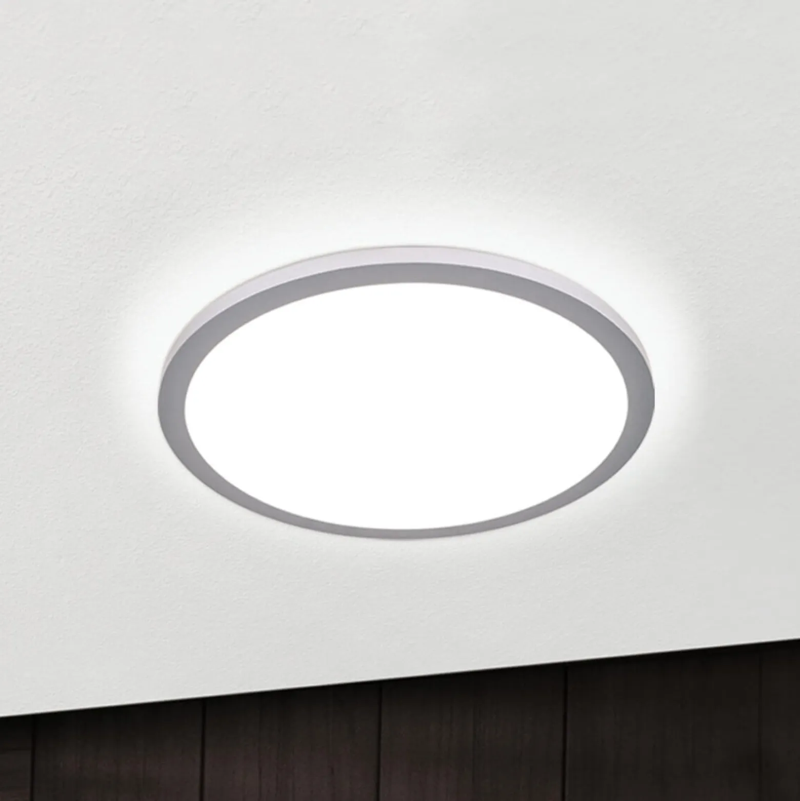 Titanfarbene LED-Deckenlampe Aria, dimmbar - 40 cm