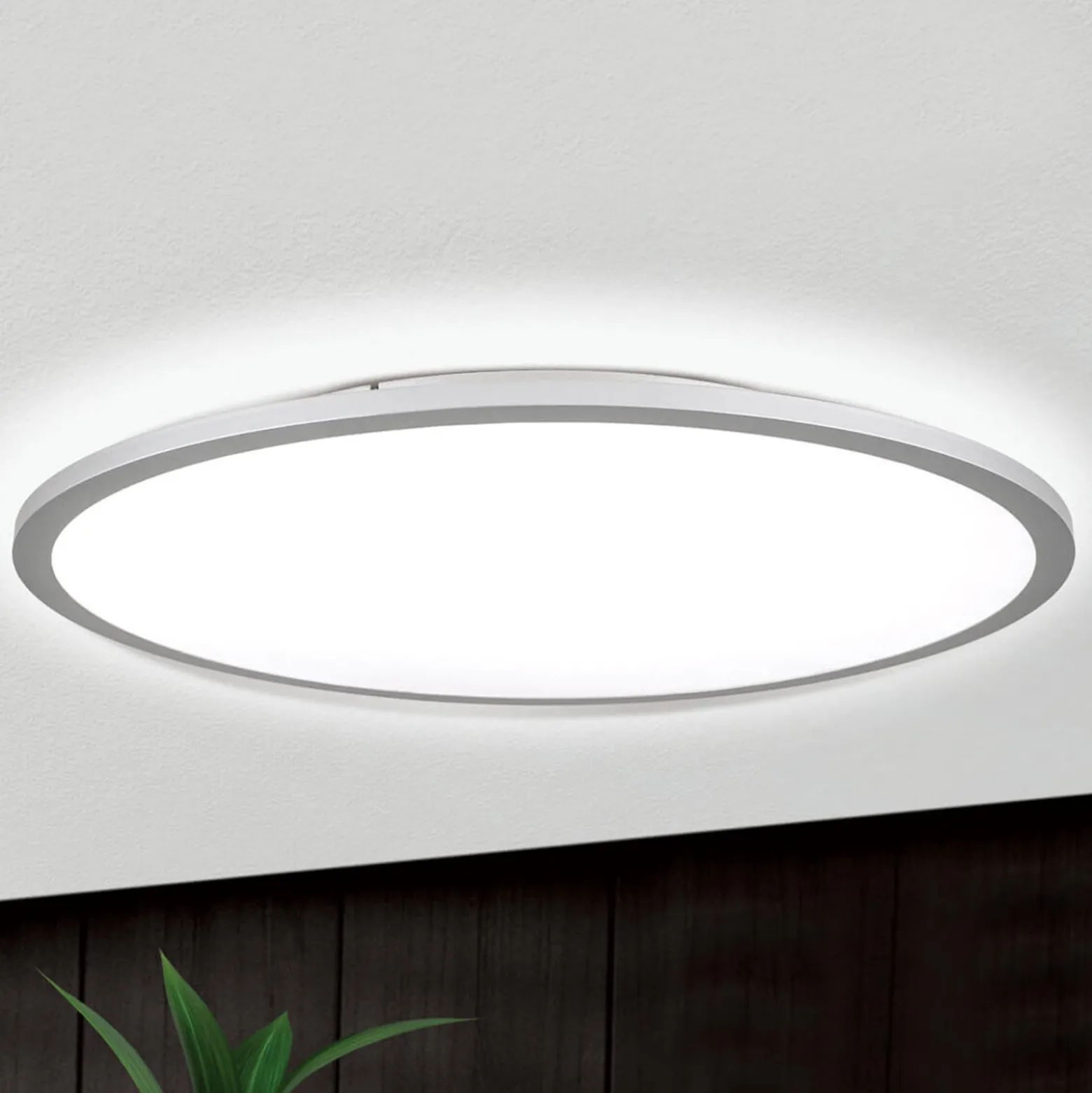 Titanfarbene LED-Deckenlampe Aria, dimmbar - 60 cm