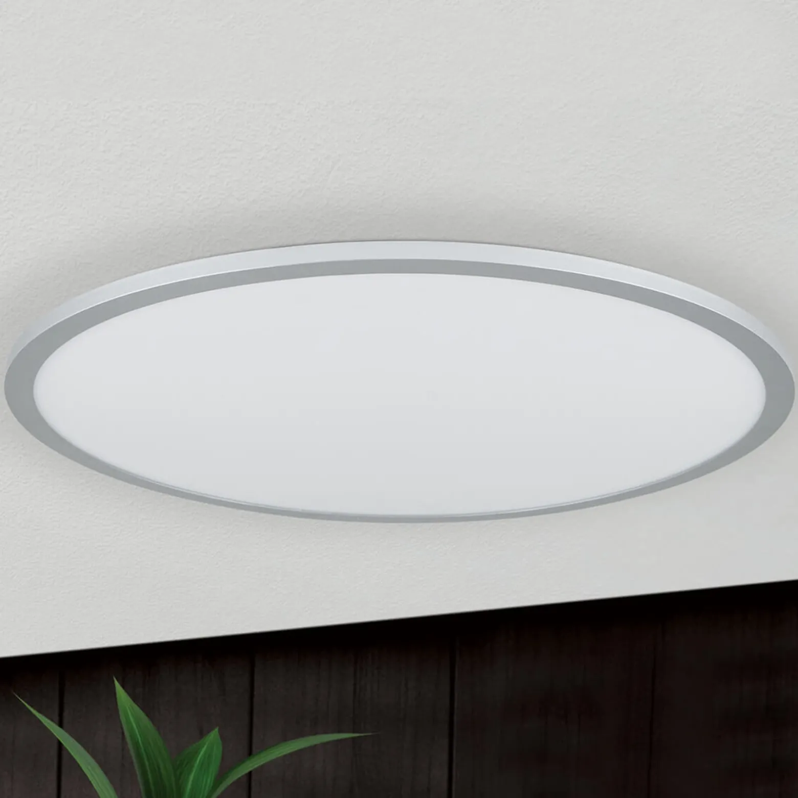 Titanfarbene LED-Deckenlampe Aria, dimmbar - 60 cm