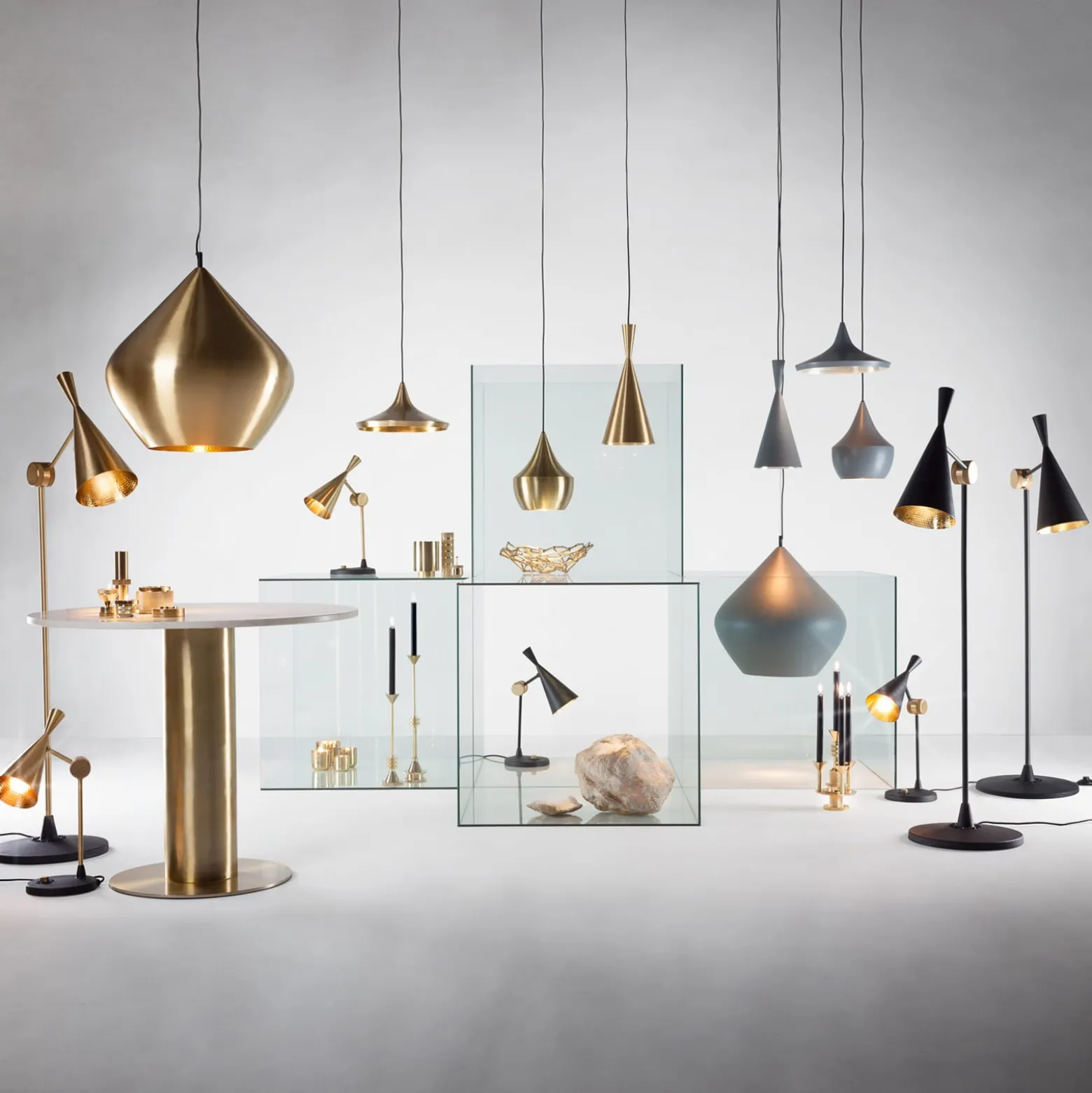 Tom Dixon Beat Wide LED-Hängeleuchte, messing