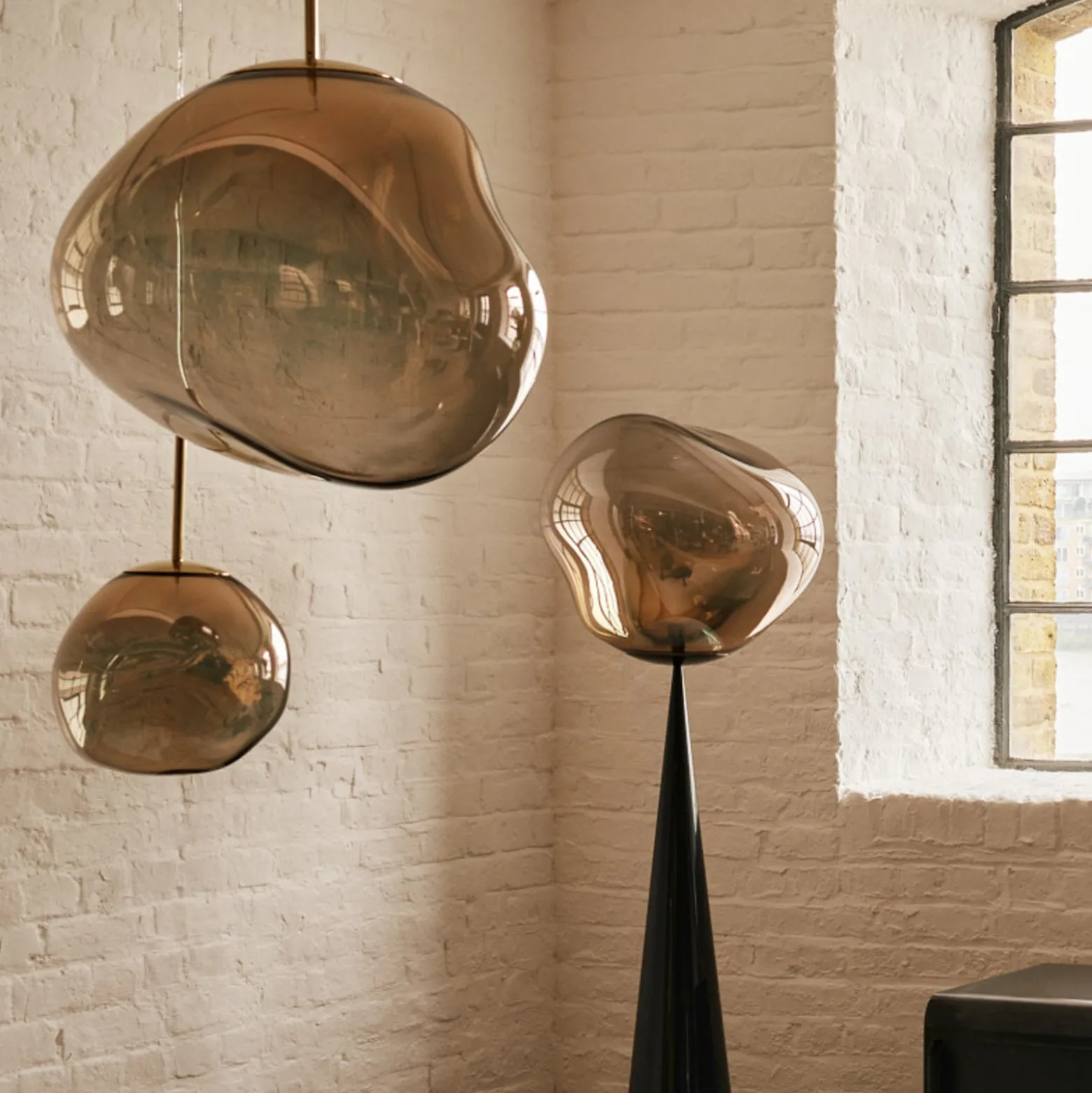 Tom Dixon Hängeleuchte Melt, Ø 28 cm, bronzefarben, Fassung