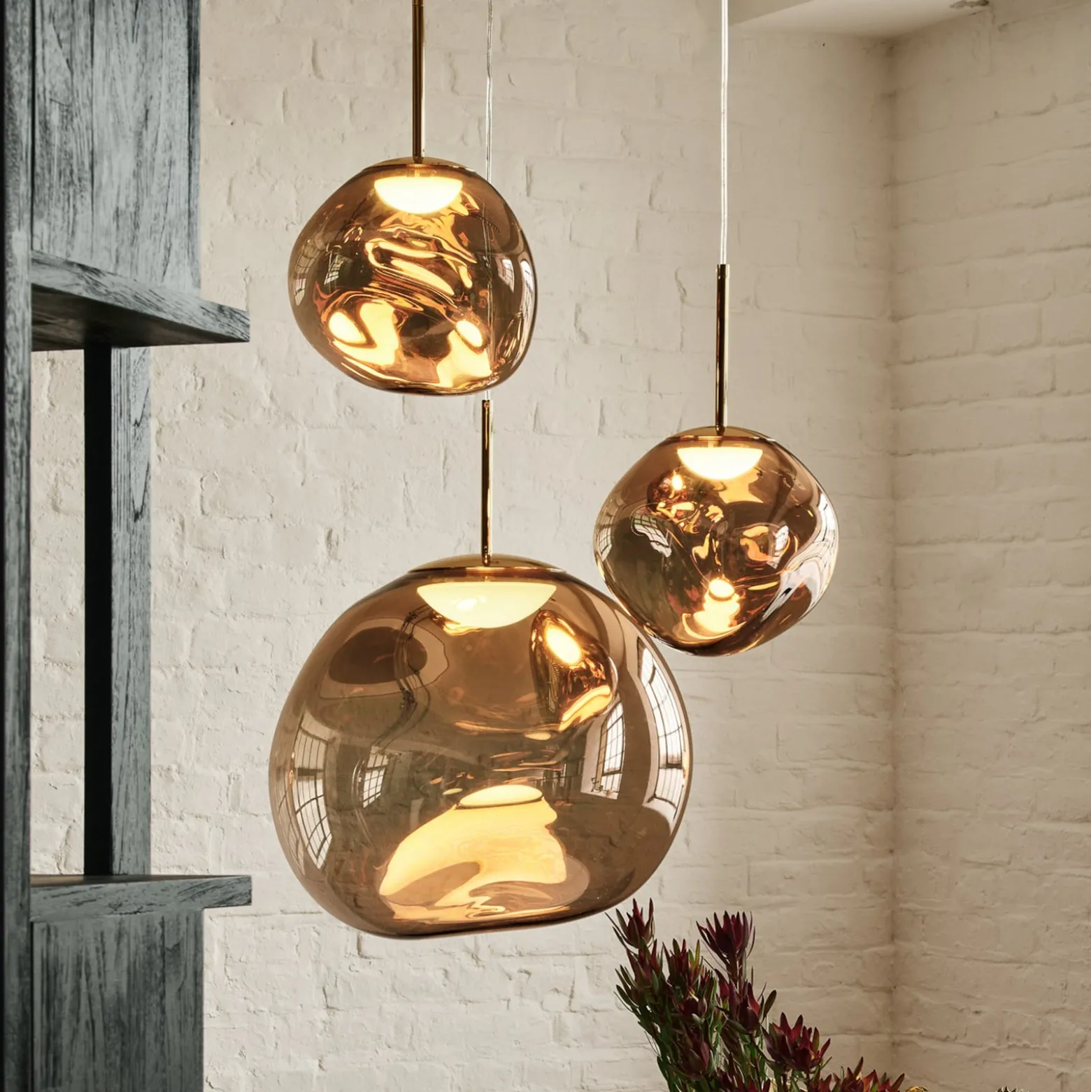 Tom Dixon Hängeleuchte Melt, Ø 28 cm, bronzefarben, Fassung