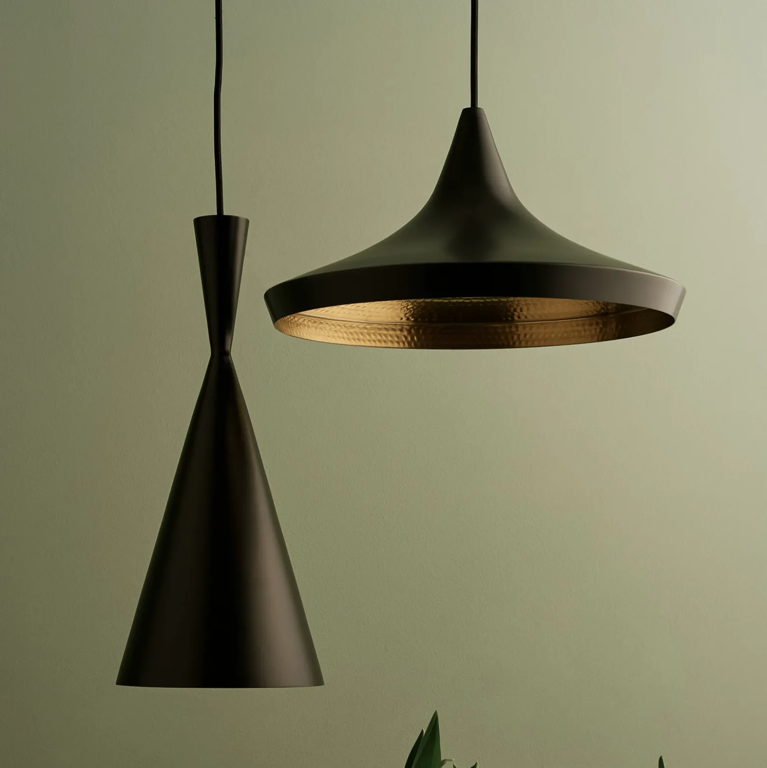 Tom Dixon LED-Hängelampe Beat Flat, schwarz, Ø 56 cm