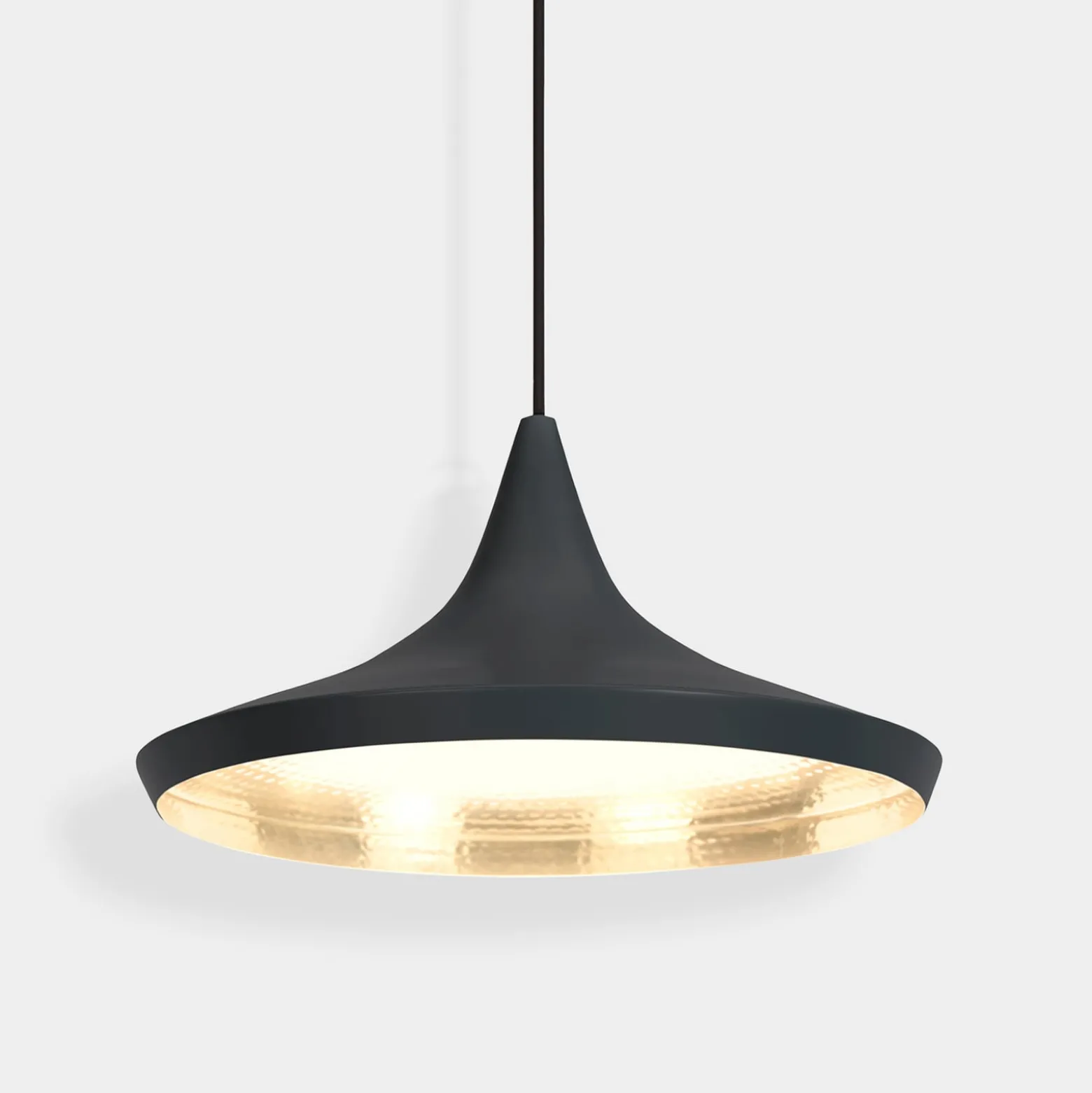 Tom Dixon LED-Hängelampe Beat Flat, schwarz, Ø 56 cm