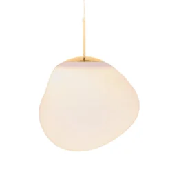 Tom Dixon LED-Hängelampe Melt, Ø 50 cm, opal/goldfarben