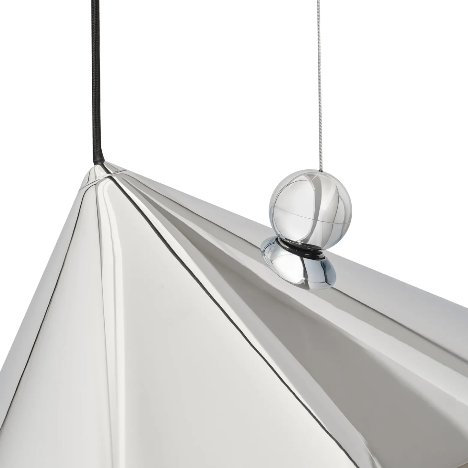 Tom Dixon LED-Hängelampe Pose, silber, Ø 43 cm, Stahl, dim