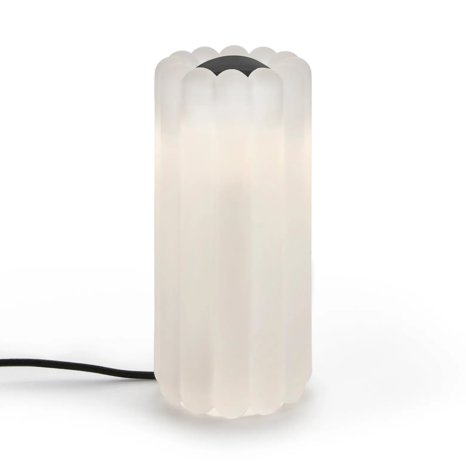 Tom Dixon LED-Tischleuchte Press, Glas gefrostet, Höhe 24 cm