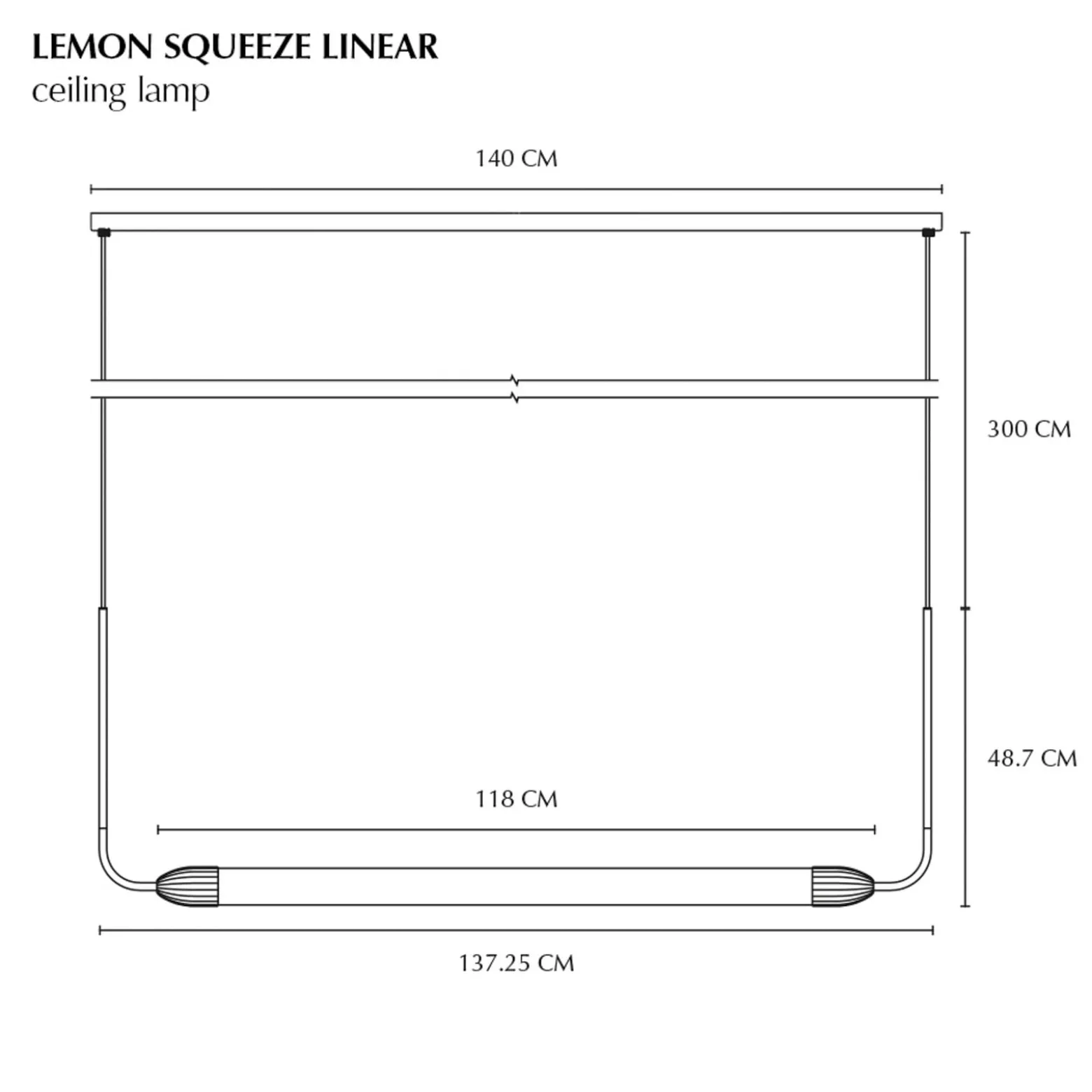 UMAGE Hängeleuchte LEMON SQUEEZE LINEAR, stahl, 138 cm, GU10