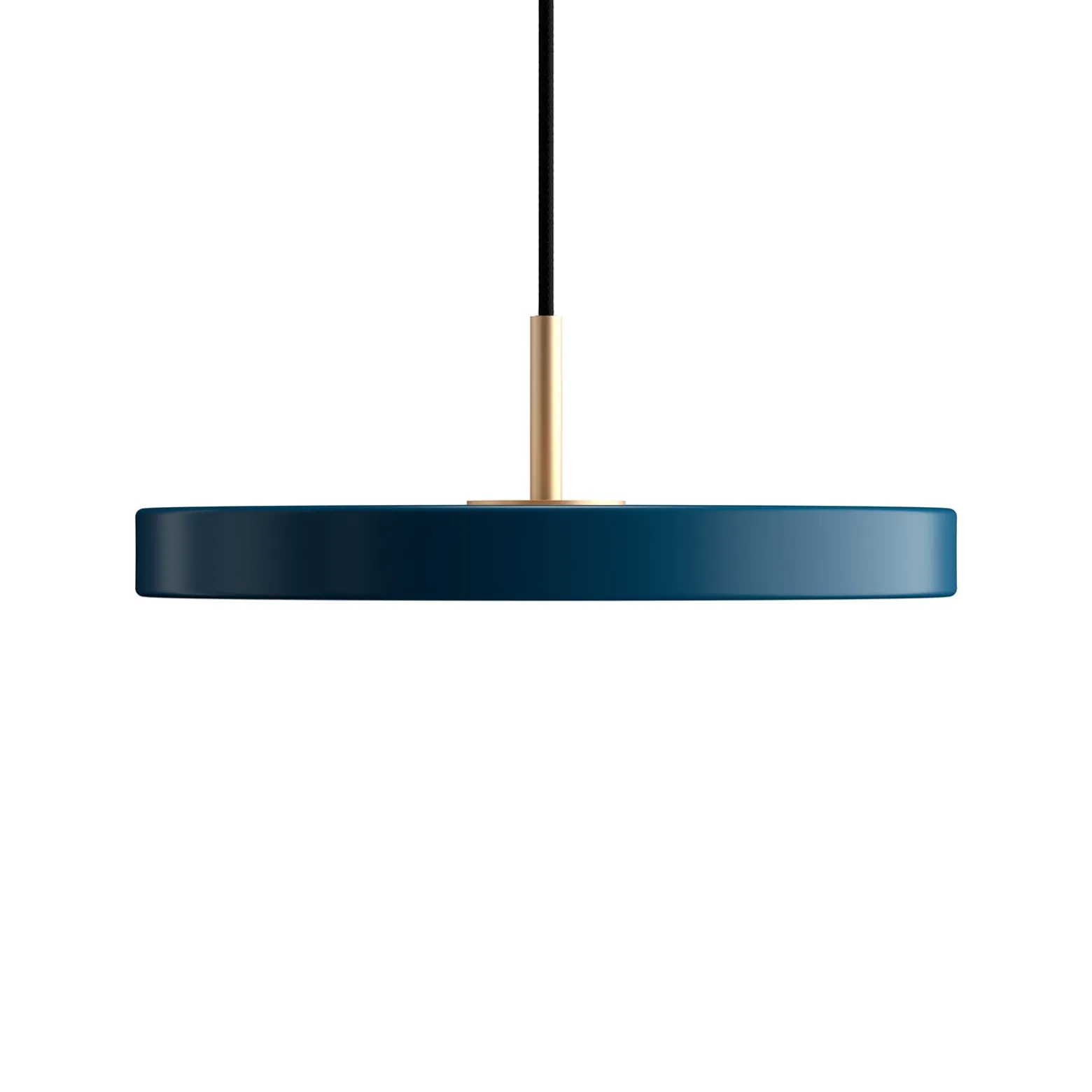 UMAGE LED-Hängeleuchte Asteria Mini, petrol/messing, Ø 31 cm