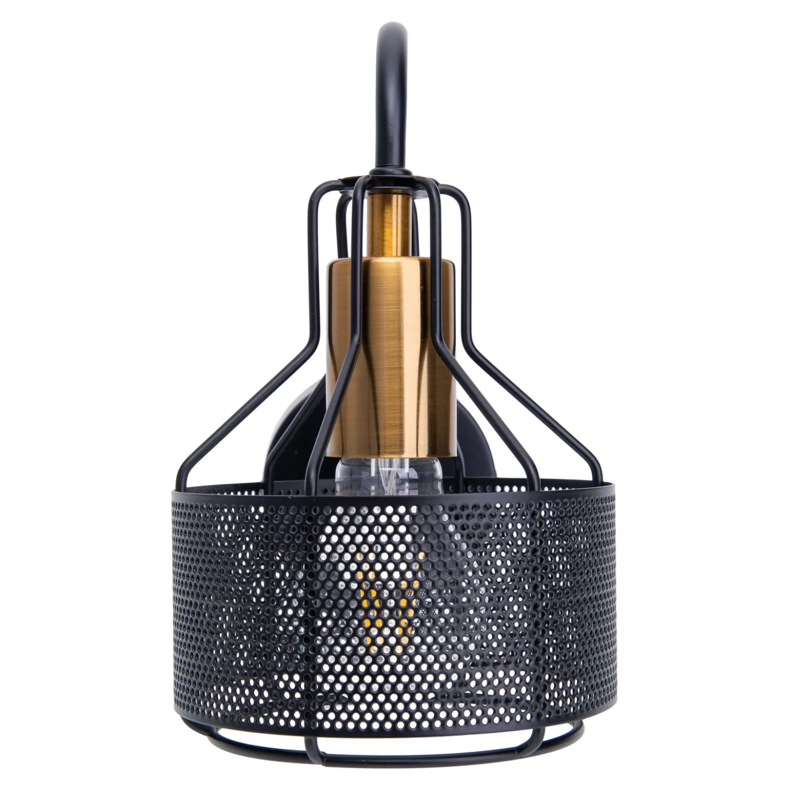 Wandlampe Foro, einflammig, schwarz/gold