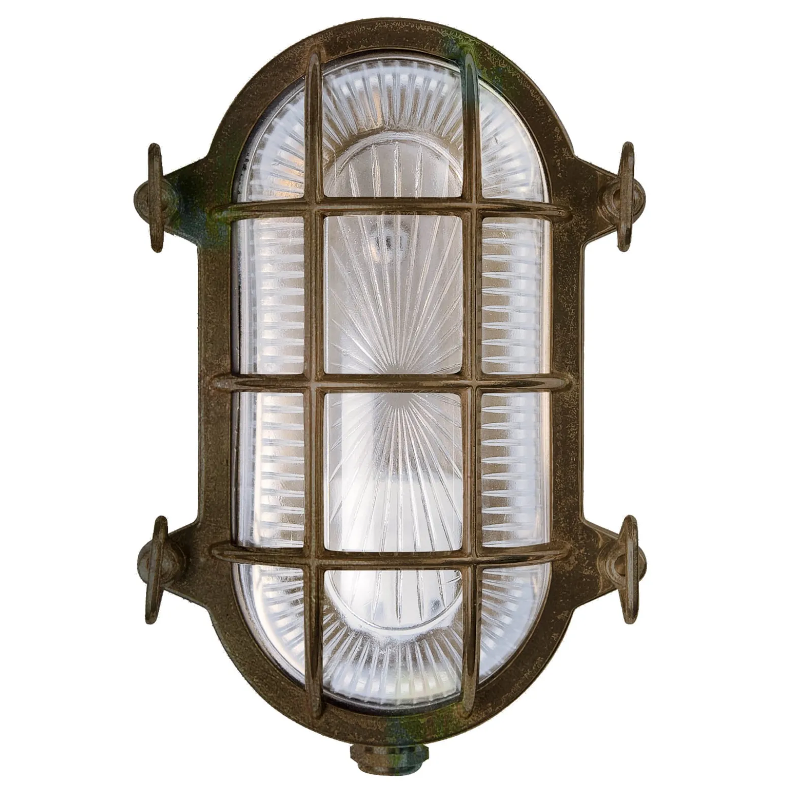 Wandlampe Tortuga oval 22,5cm messing antik/klar