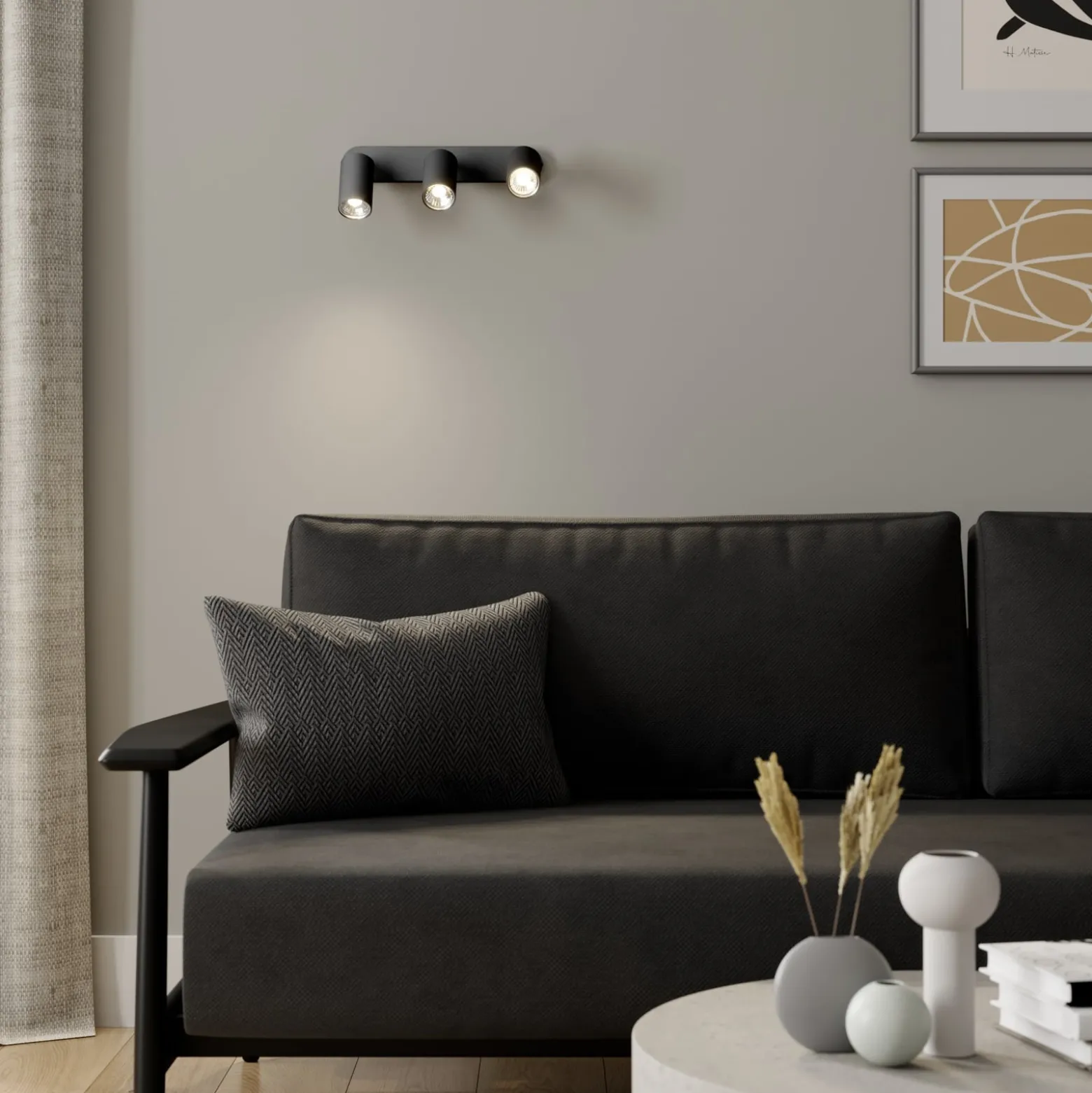 Wandstrahler Eye Spot dreiflammig, schwarz