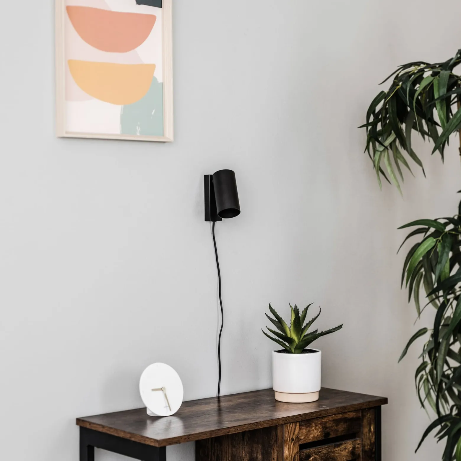 Wandstrahler Mono I mit Stecker schwarz