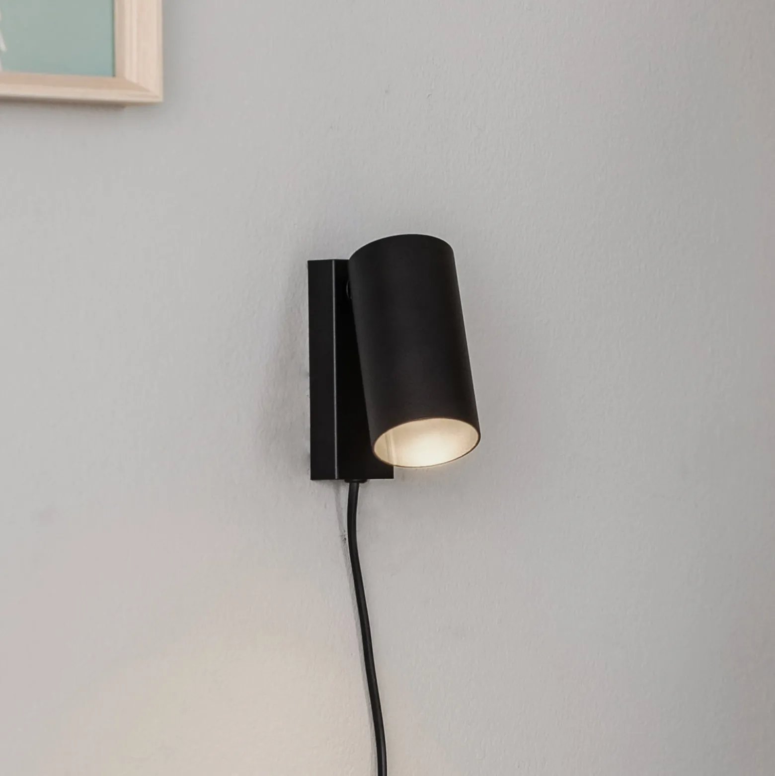 Wandstrahler Mono I mit Stecker schwarz